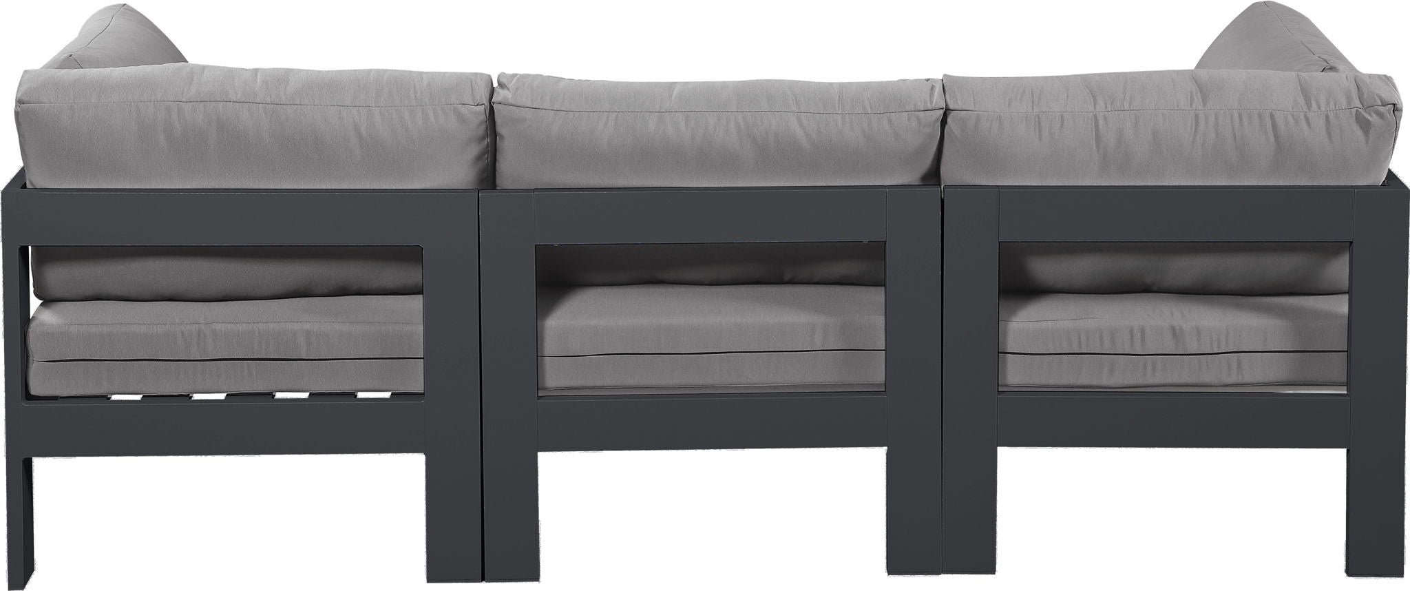 Nizuc - Outdoor Patio 3 Seat Modular Sofa With Gray Frame - Urban Living Furniture (Los Angeles, CA)
