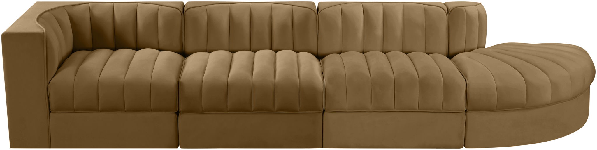 Rummi - Velvet Performance Fabric Upholstered 4 Piece Modular Sectional With Reverse Corner Chair - Urban Living Furniture (Los Angeles, CA)
