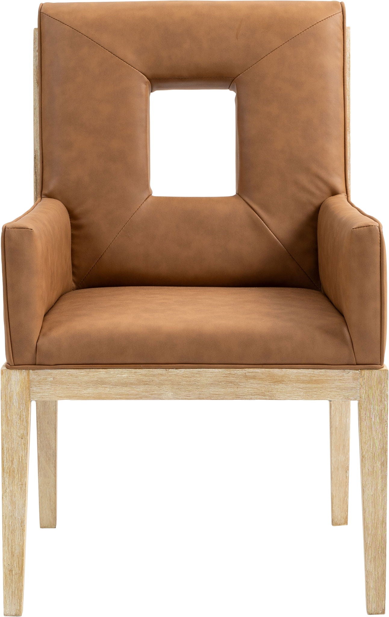 Gwendolyn - Faux Leather Dining Arm Chair With Natural Frame - Urban Living Furniture (Los Angeles, CA)