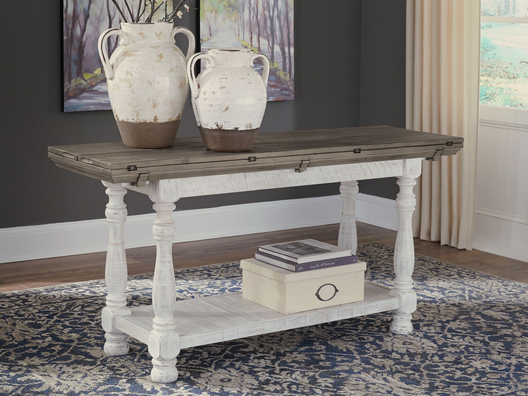 Havalance - Flip Top Sofa Table - Gray / White - Urban Living Furniture (Los Angeles, CA)