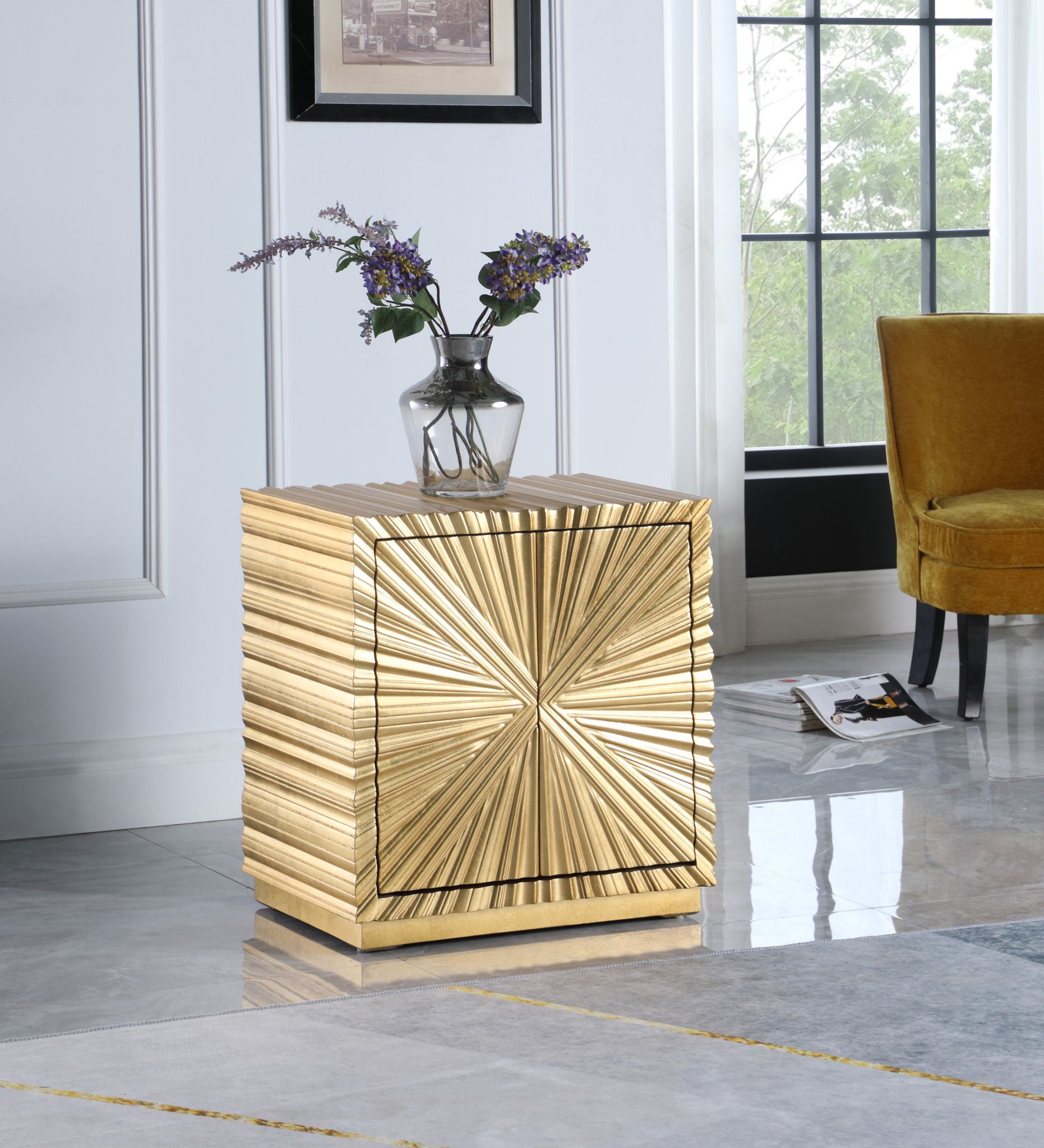 Golda - Side Table - Gold - Urban Living Furniture (Los Angeles, CA)