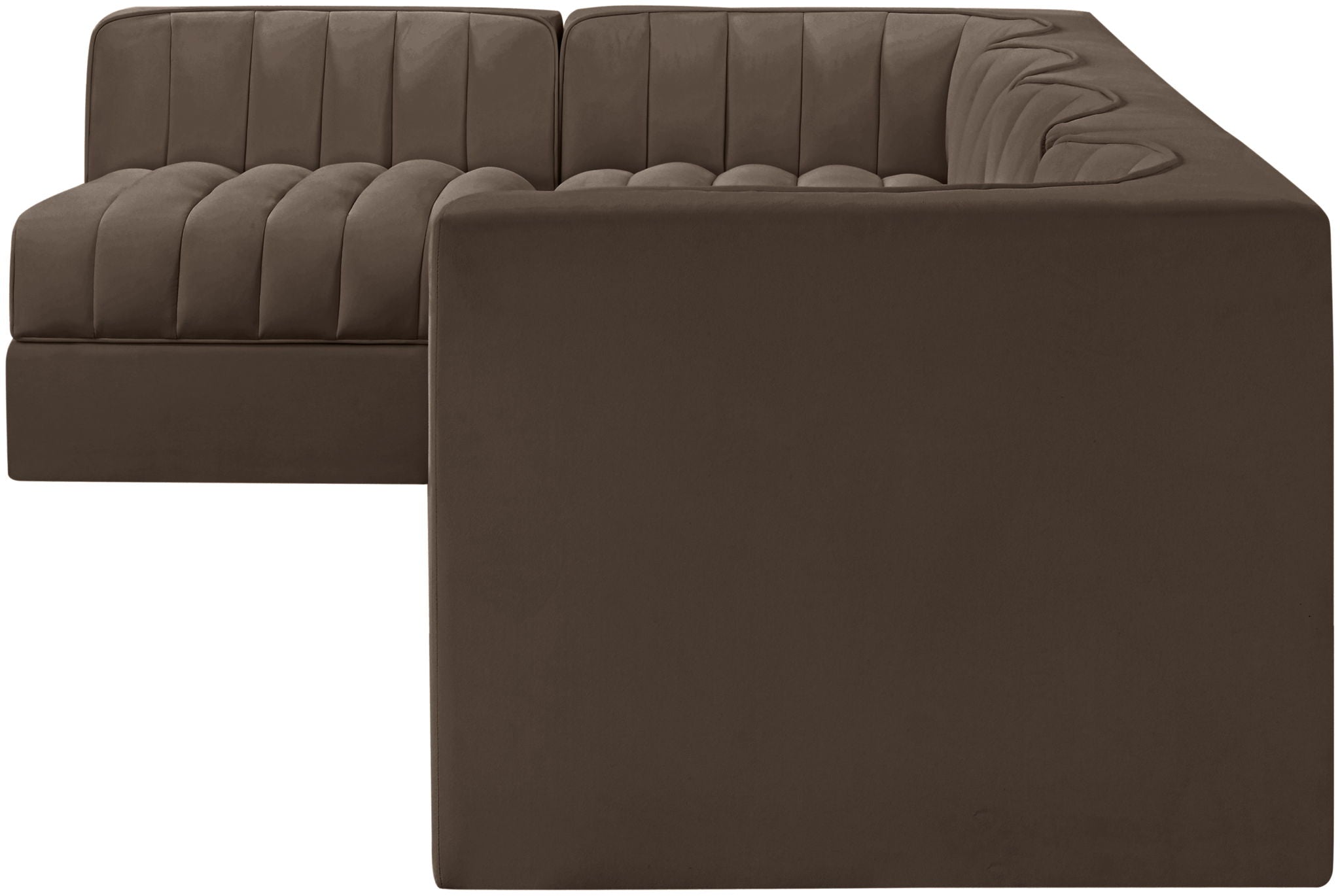 Rummi - Velvet Performance Fabric Upholstered 5 Piece Modular Sectional, L-Shaped (Right) - Urban Living Furniture (Los Angeles, CA)