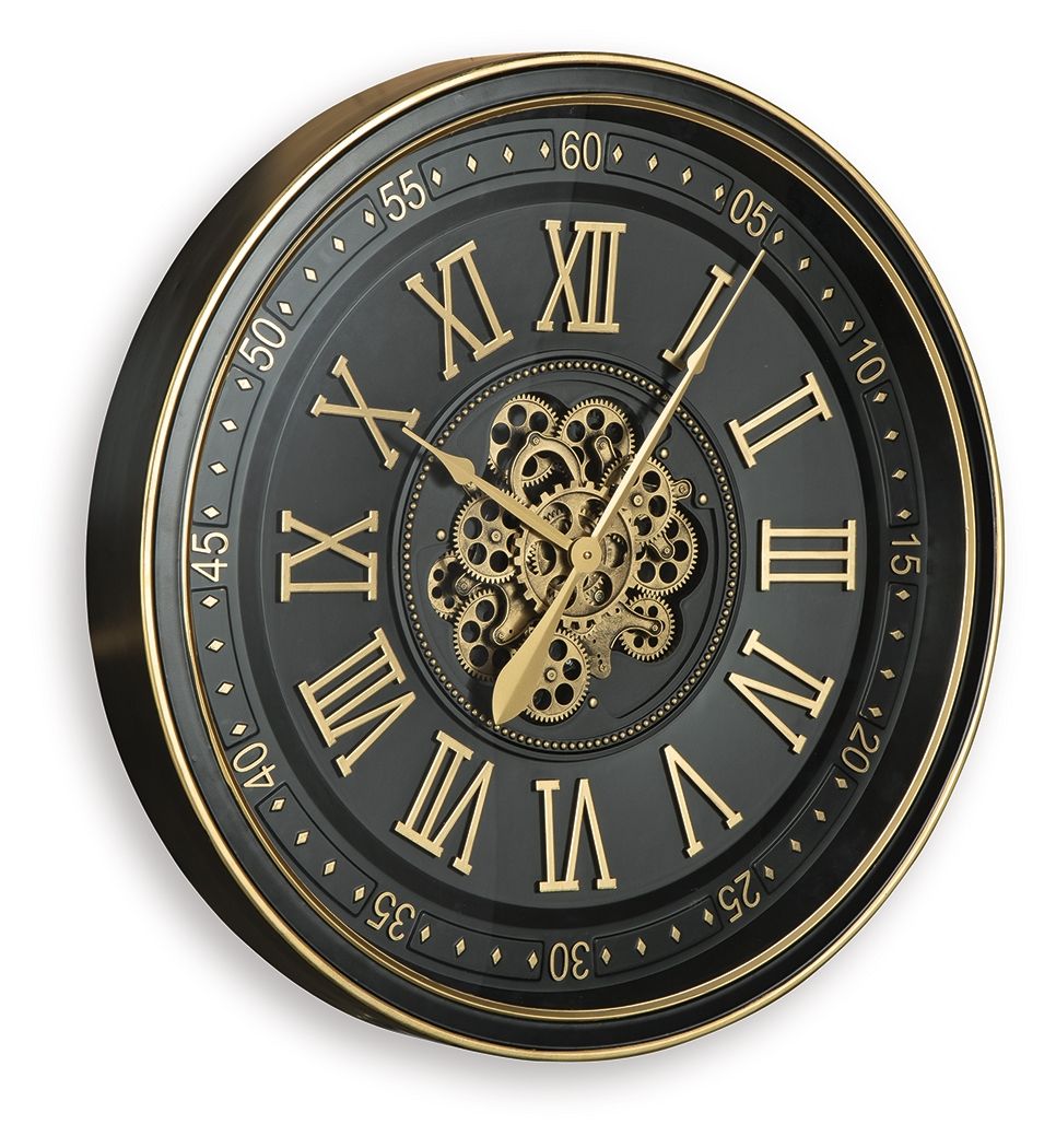 Dairton - Black / Gold Finish - Wall Clock - Urban Living Furniture (Los Angeles, CA)