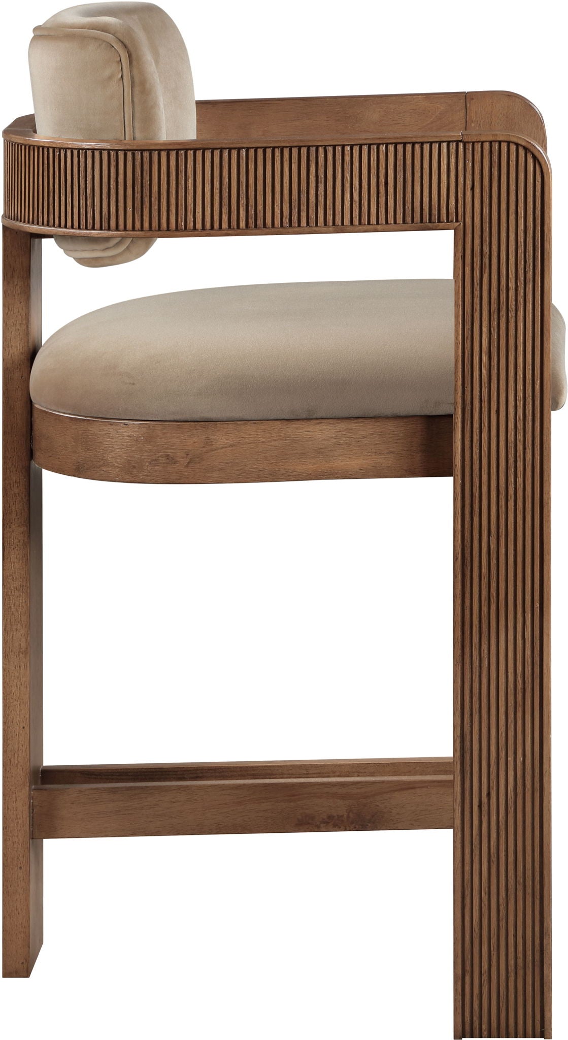 Sacha - Velvet Stool With Brown Base - Urban Living Furniture (Los Angeles, CA)