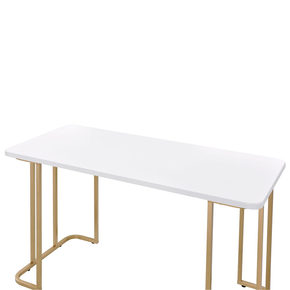 Estie - Writing Desk (Same Ac00902) - White & Gold - Urban Living Furniture (Los Angeles, CA)