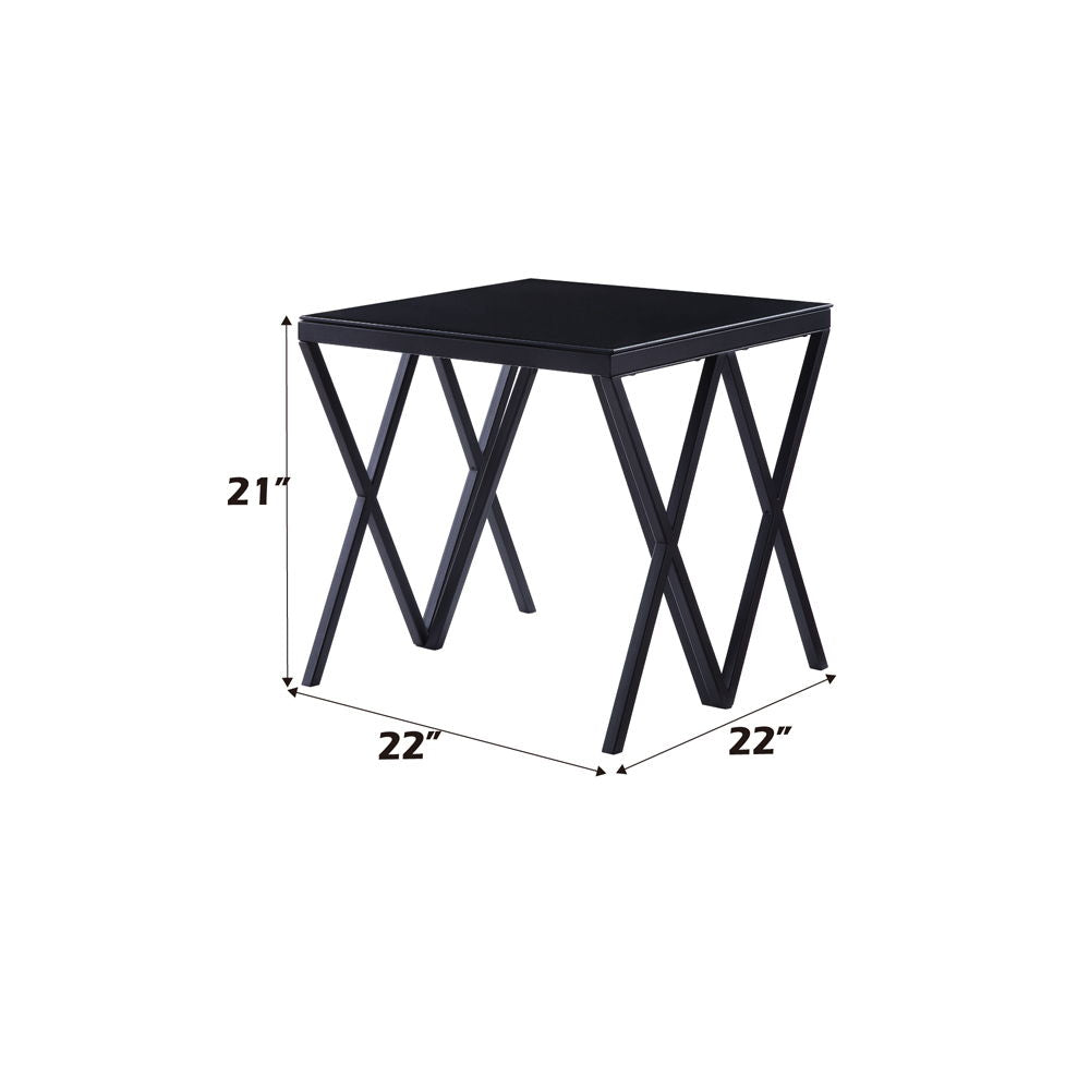 Magenta - End Table - Glass Top & Black - Urban Living Furniture (Los Angeles, CA)