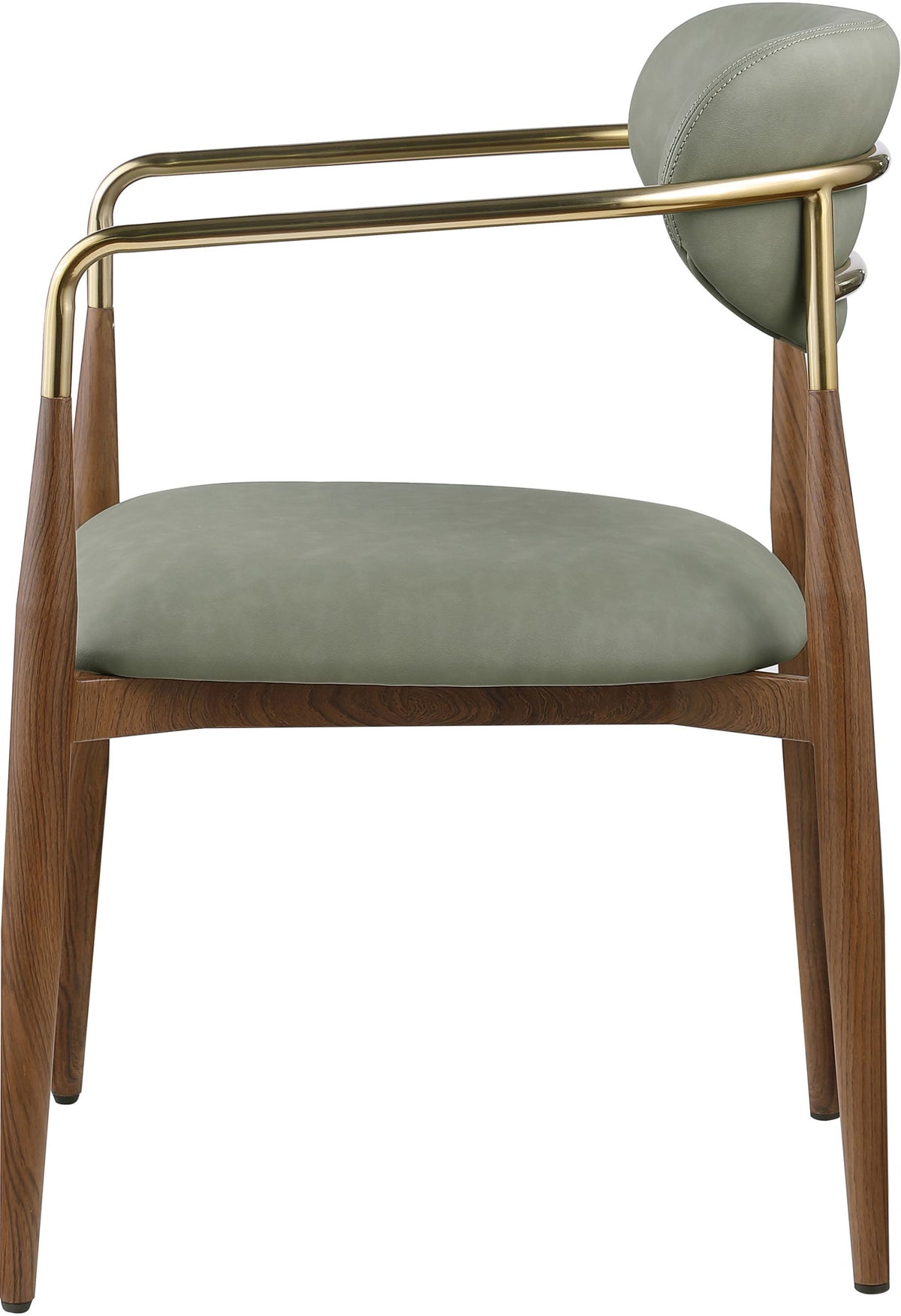Ronda - Vegan Leather Upholstered Dining Arm Chair - Walnut Legs