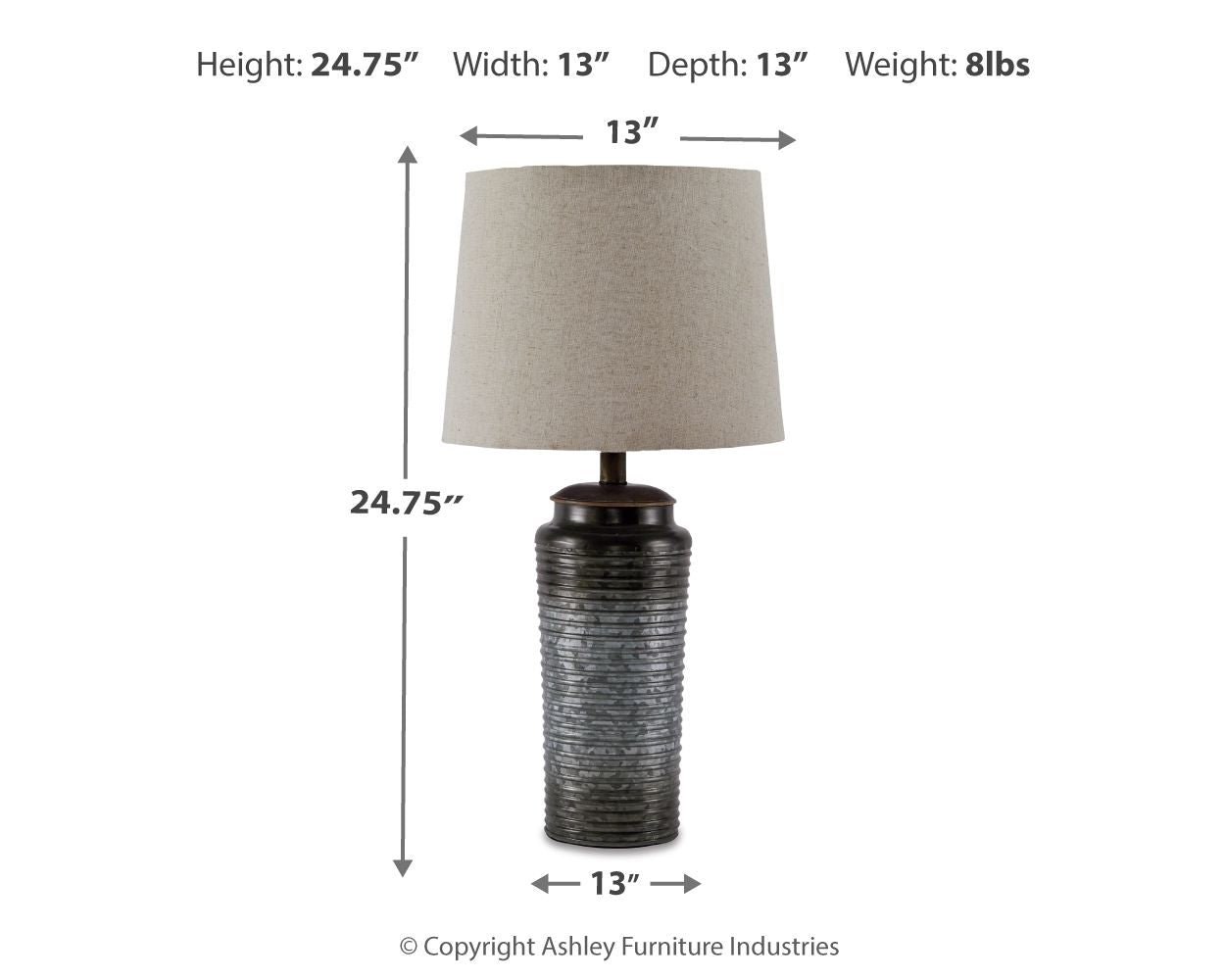 Norbert - Metal Table Lamp (Set of 2) - Gray - Urban Living Furniture (Los Angeles, CA)