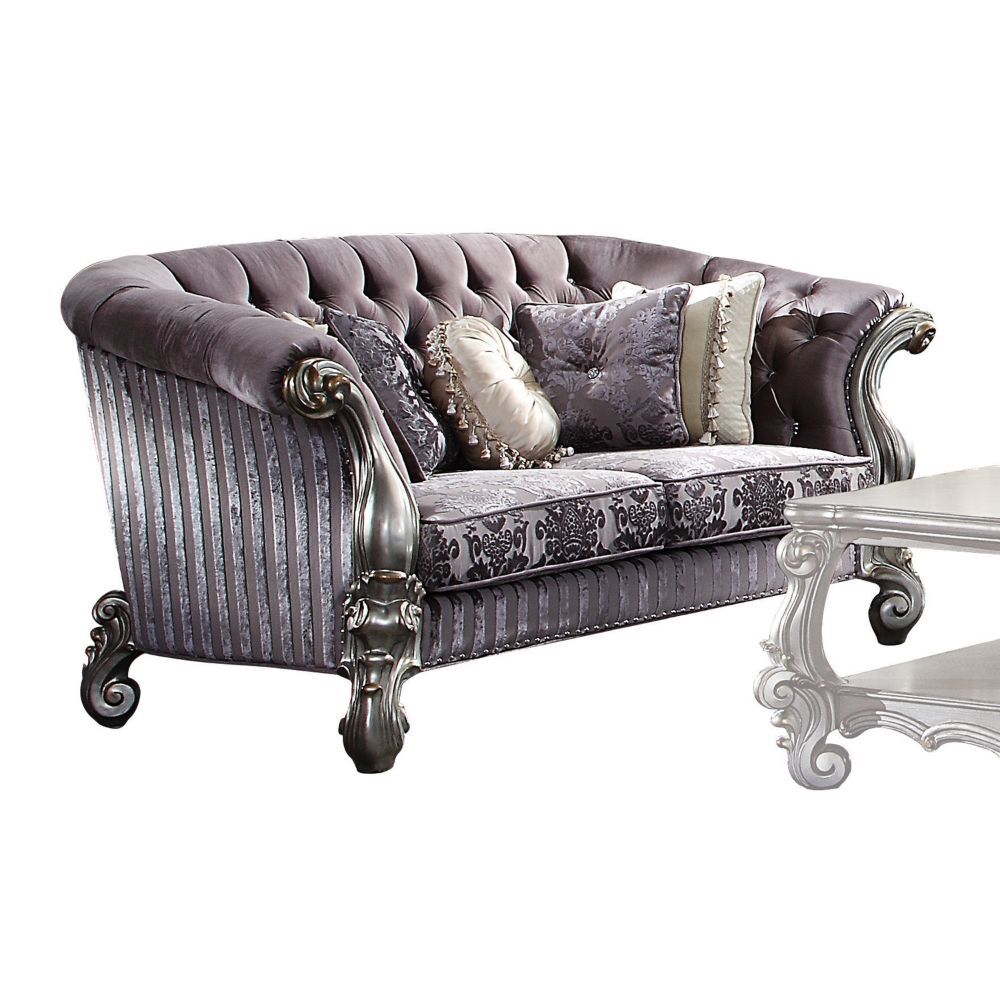 Versailles - Loveseat - Velvet & Antique Platinum - 39" - Urban Living Furniture (Los Angeles, CA)