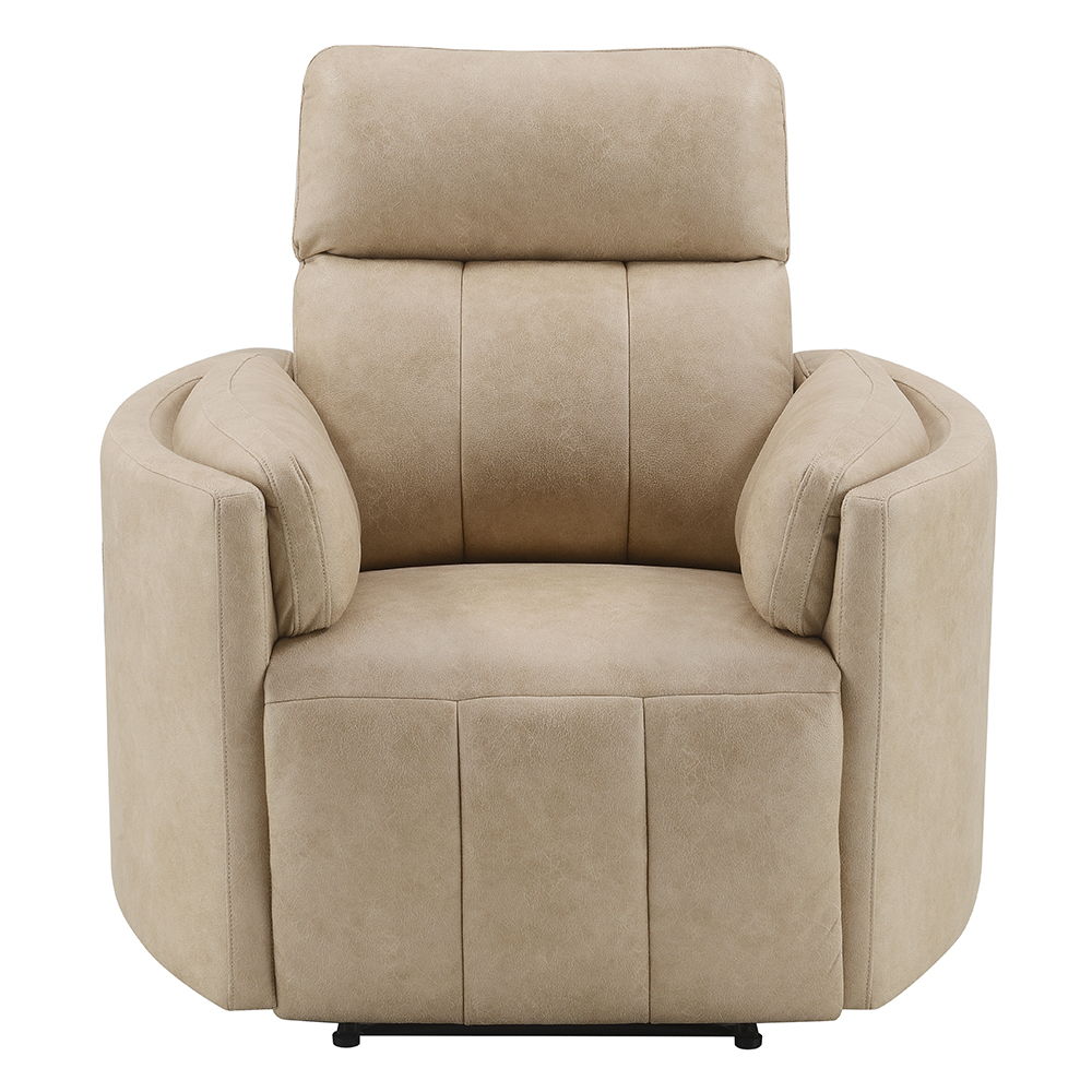 Elison - Motion Glider Recliner With Swivel - Dark Beige Polish Microfiber - Urban Living Furniture (Los Angeles, CA)