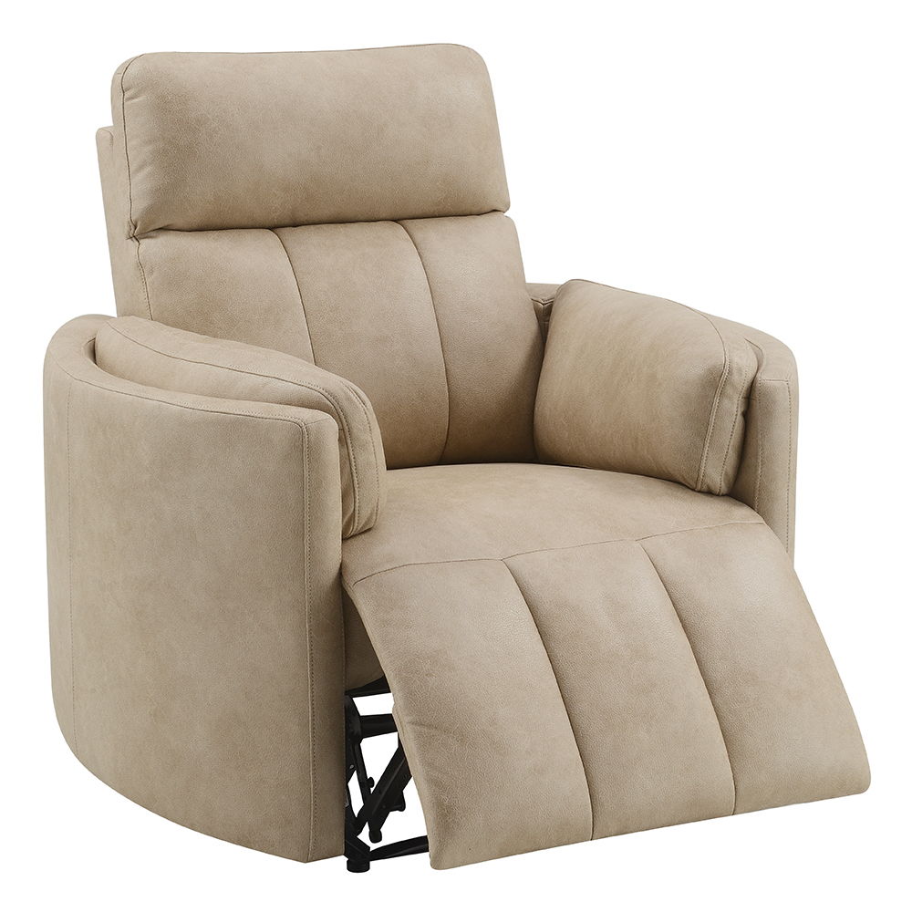 Elison - Motion Glider Recliner With Swivel - Dark Beige Polish Microfiber - Urban Living Furniture (Los Angeles, CA)