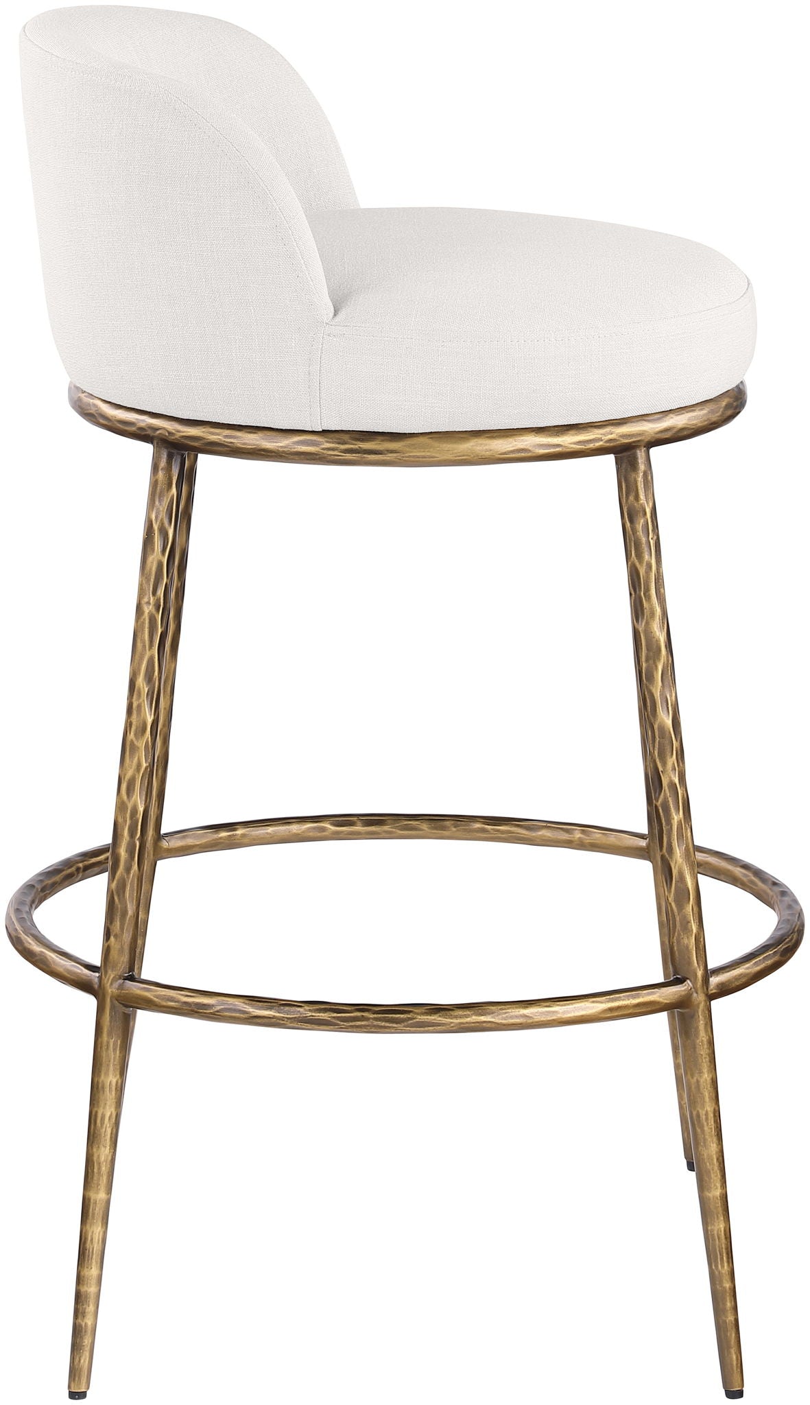 Ferro - Performance Fabric Upholstered Bar Stool - Cream / Antique Brass - Urban Living Furniture (Los Angeles, CA)