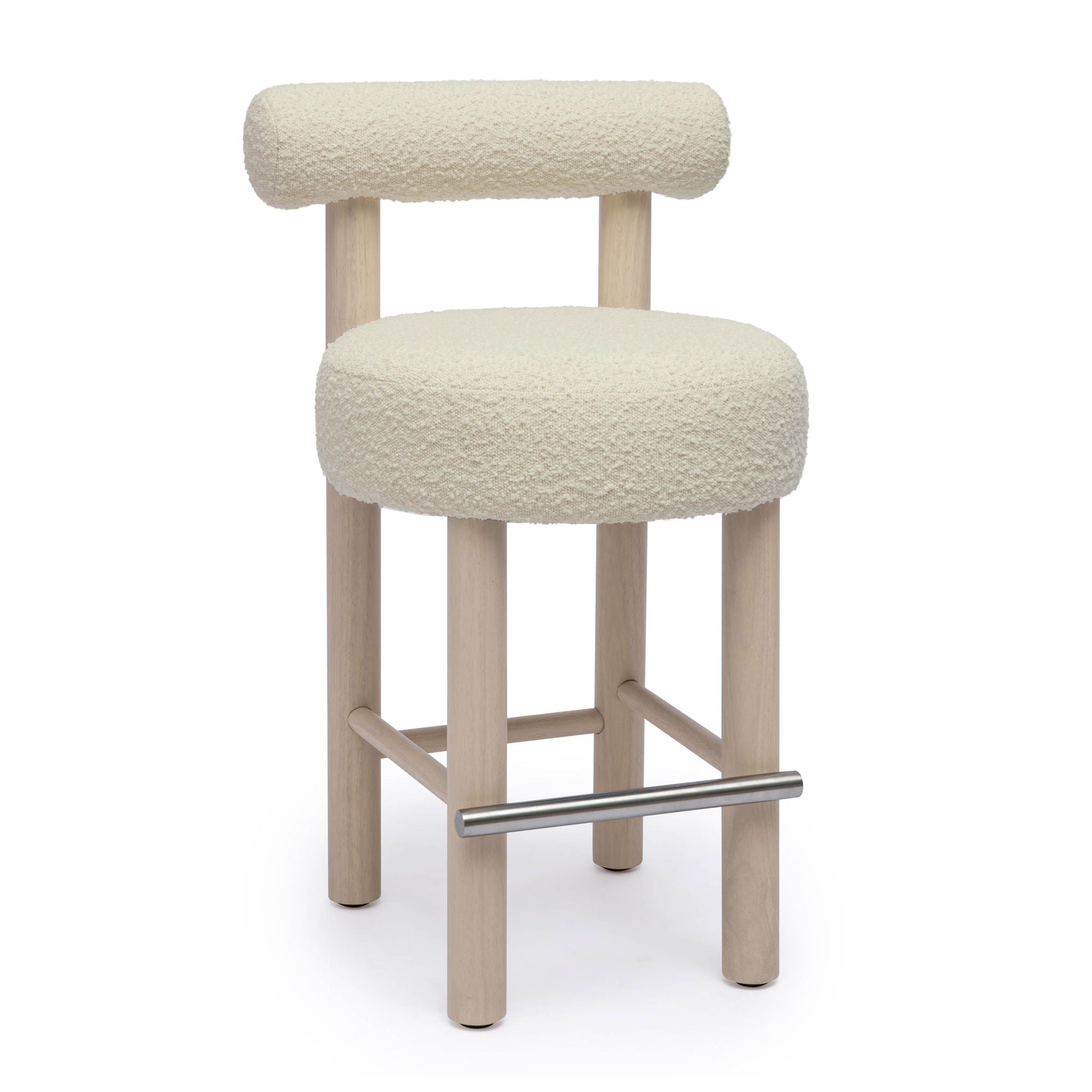 Carmel - Boucle and Solid Wood Counter Stool - Urban Living Furniture (Los Angeles, CA)