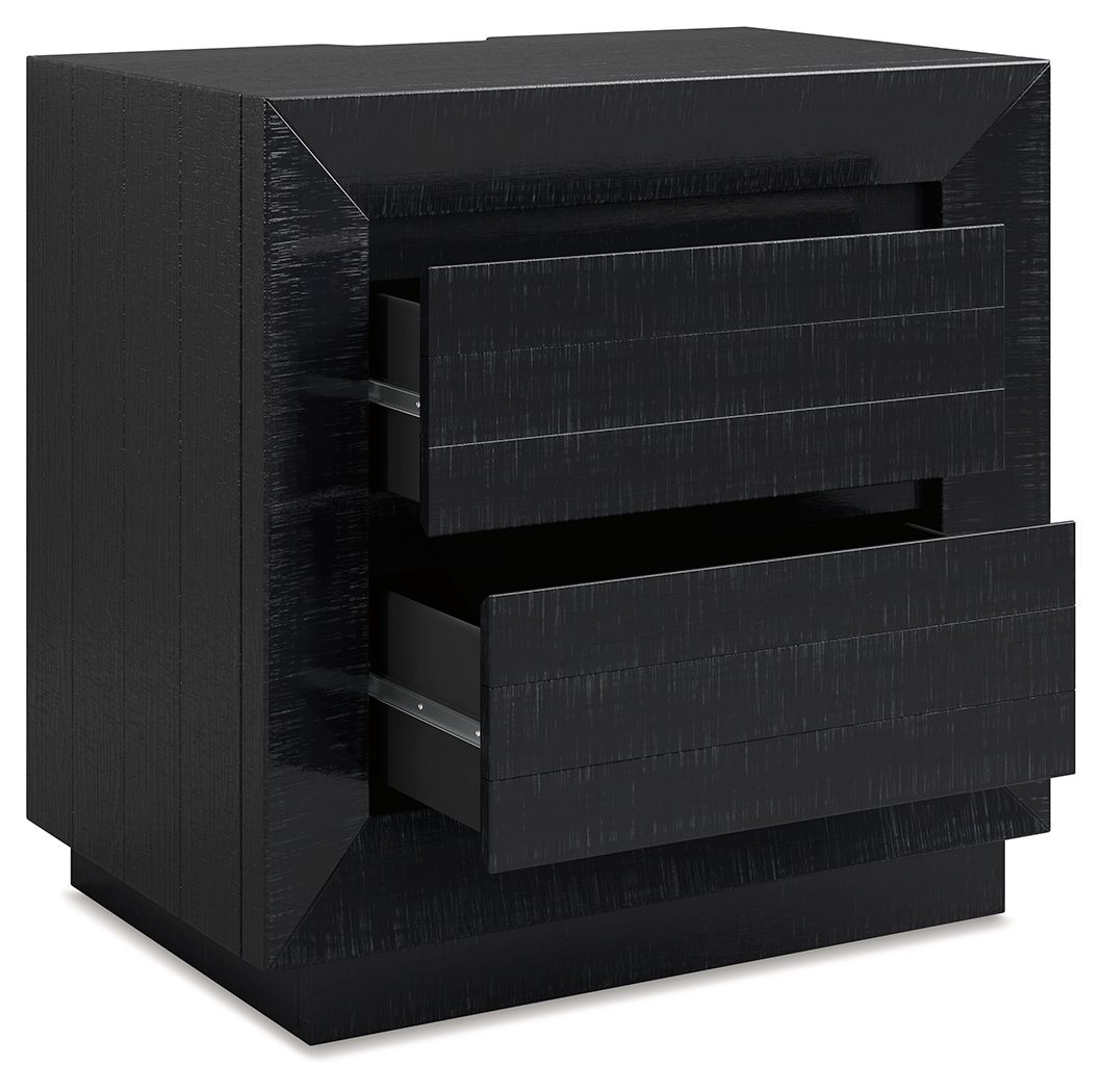 Londer - Black - Two Drawer Night Stand - Urban Living Furniture (Los Angeles, CA)