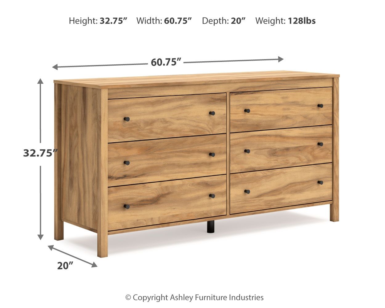 Bermacy - Light Brown - Six Drawer Dresser - Urban Living Furniture (Los Angeles, CA)