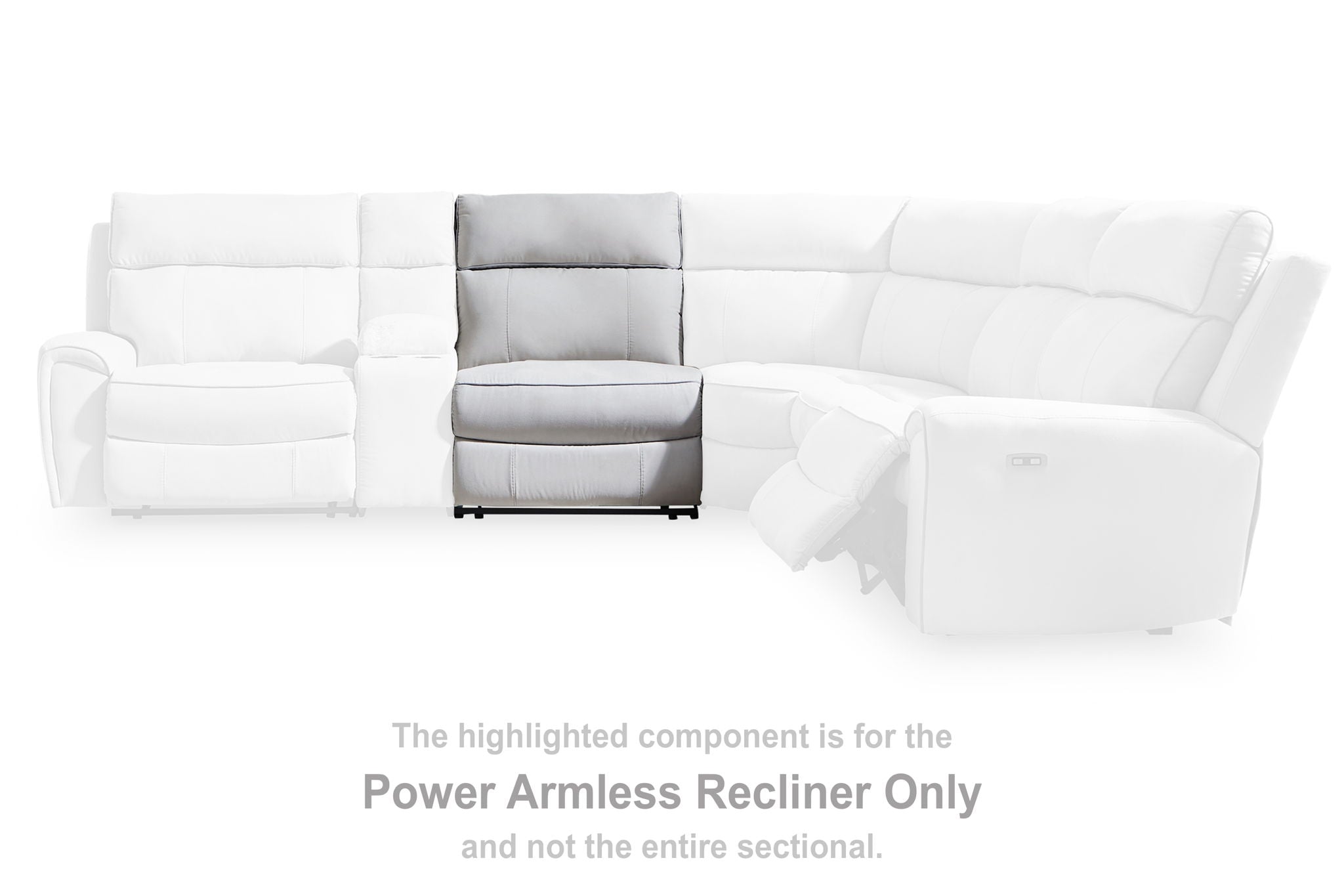 Social Pointe - Pearl / Ash - Power Armless Recler With Adjustable Headrest - Urban Living Furniture (Los Angeles, CA)