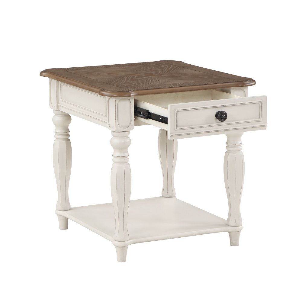 Florian - End Table - Oak & Antique White - Urban Living Furniture (Los Angeles, CA)