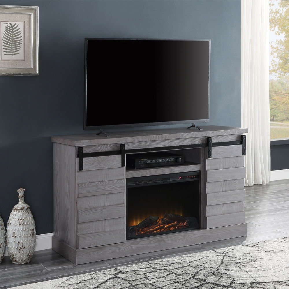 Amrita - TV Stand With Fireplace - Gray Oak - Urban Living Furniture (Los Angeles, CA)