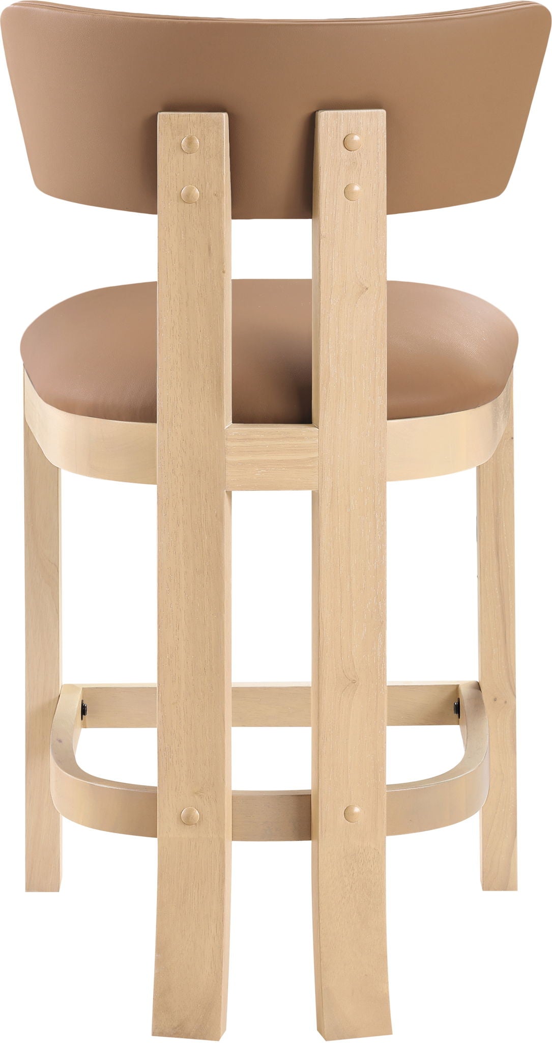 Lavrin - Vegan Leather Counter Stool (Set of 2) - Natural Base