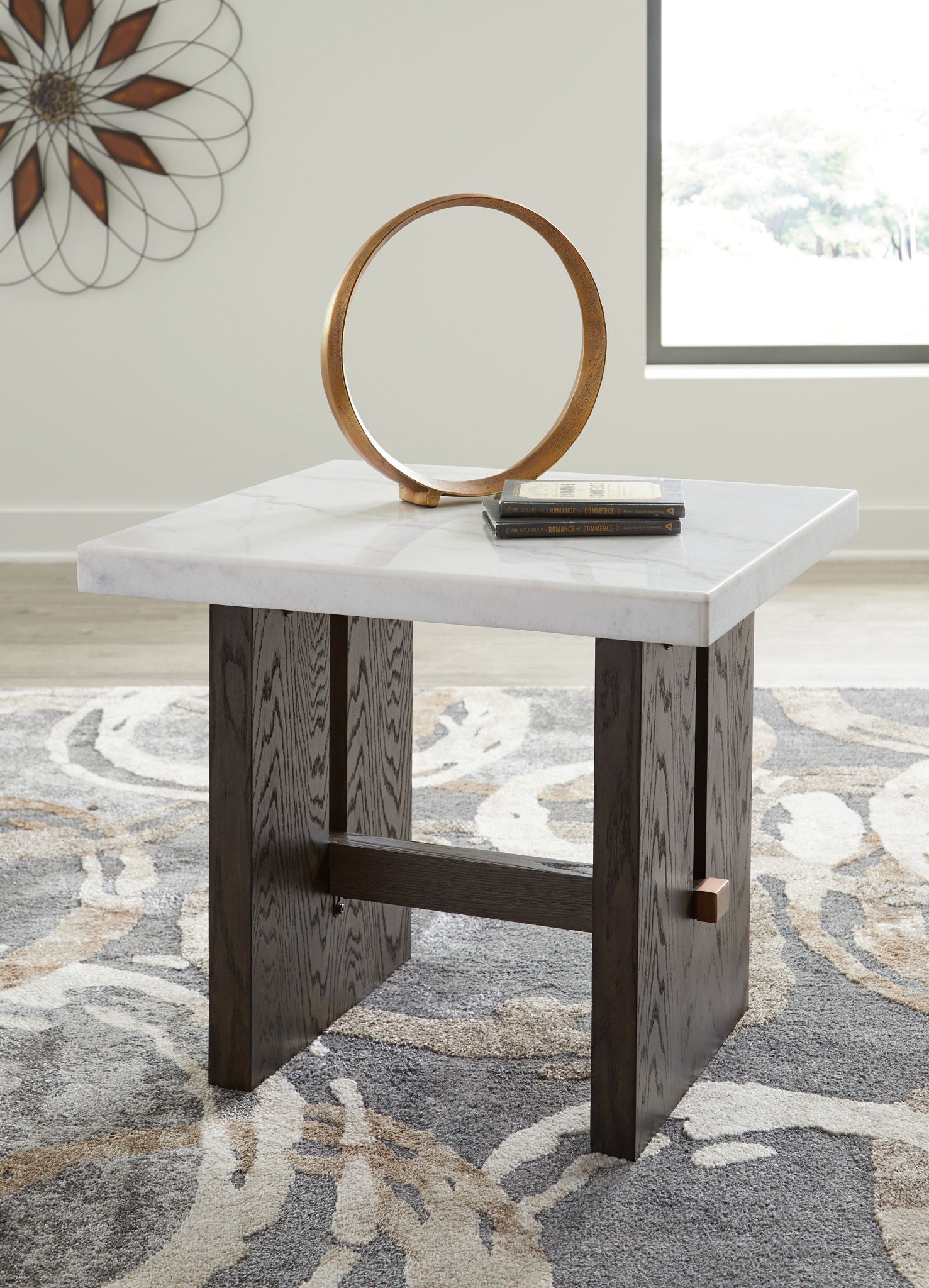Burkhaus - White / Dark Brown - Rectangular End Table - Urban Living Furniture (Los Angeles, CA)