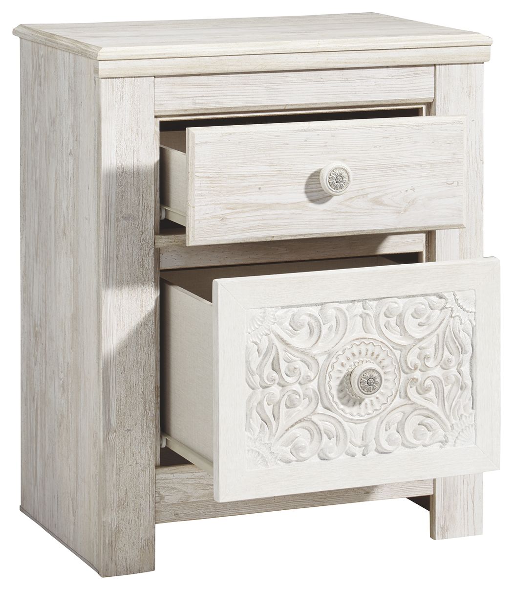 Paxberry - Whitewash - Two Drawer Night Stand - Urban Living Furniture (Los Angeles, CA)