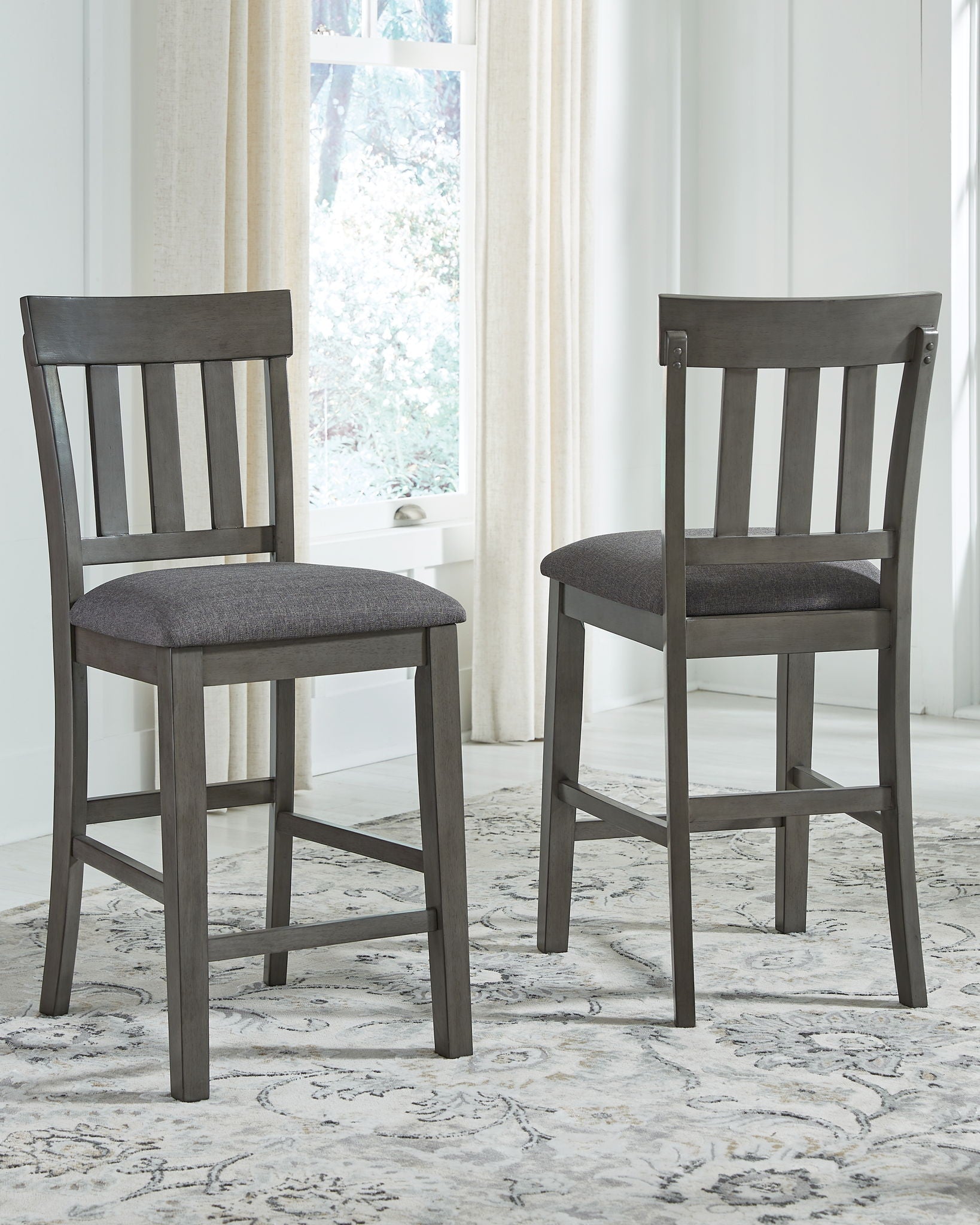 Hallanden - Black / Gray - Upholstered Barstool (Set of 2) - Urban Living Furniture (Los Angeles, CA)