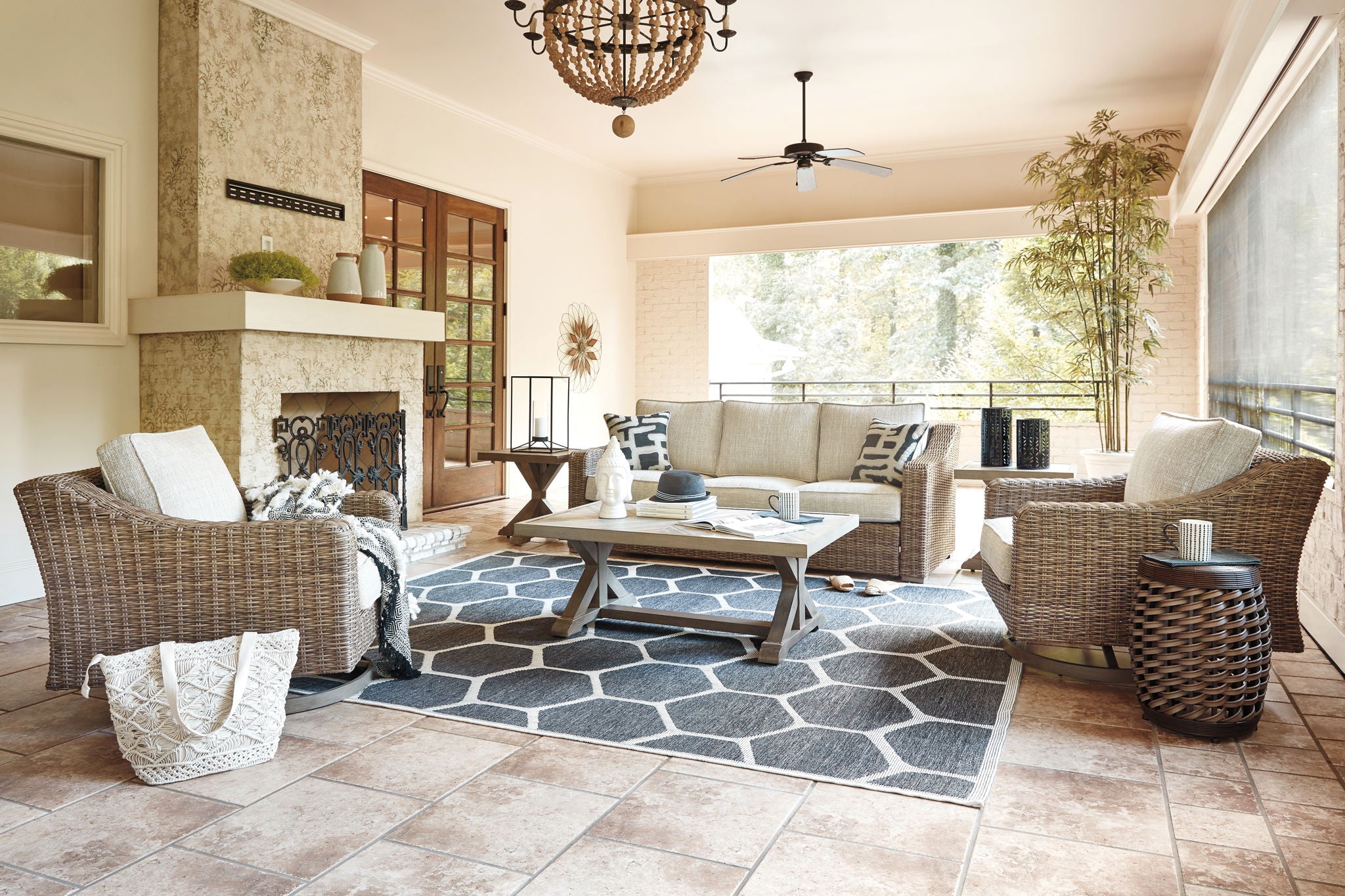 Beachcroft - Beige - 6 Pc. - Lounge Set - Urban Living Furniture (Los Angeles, CA)