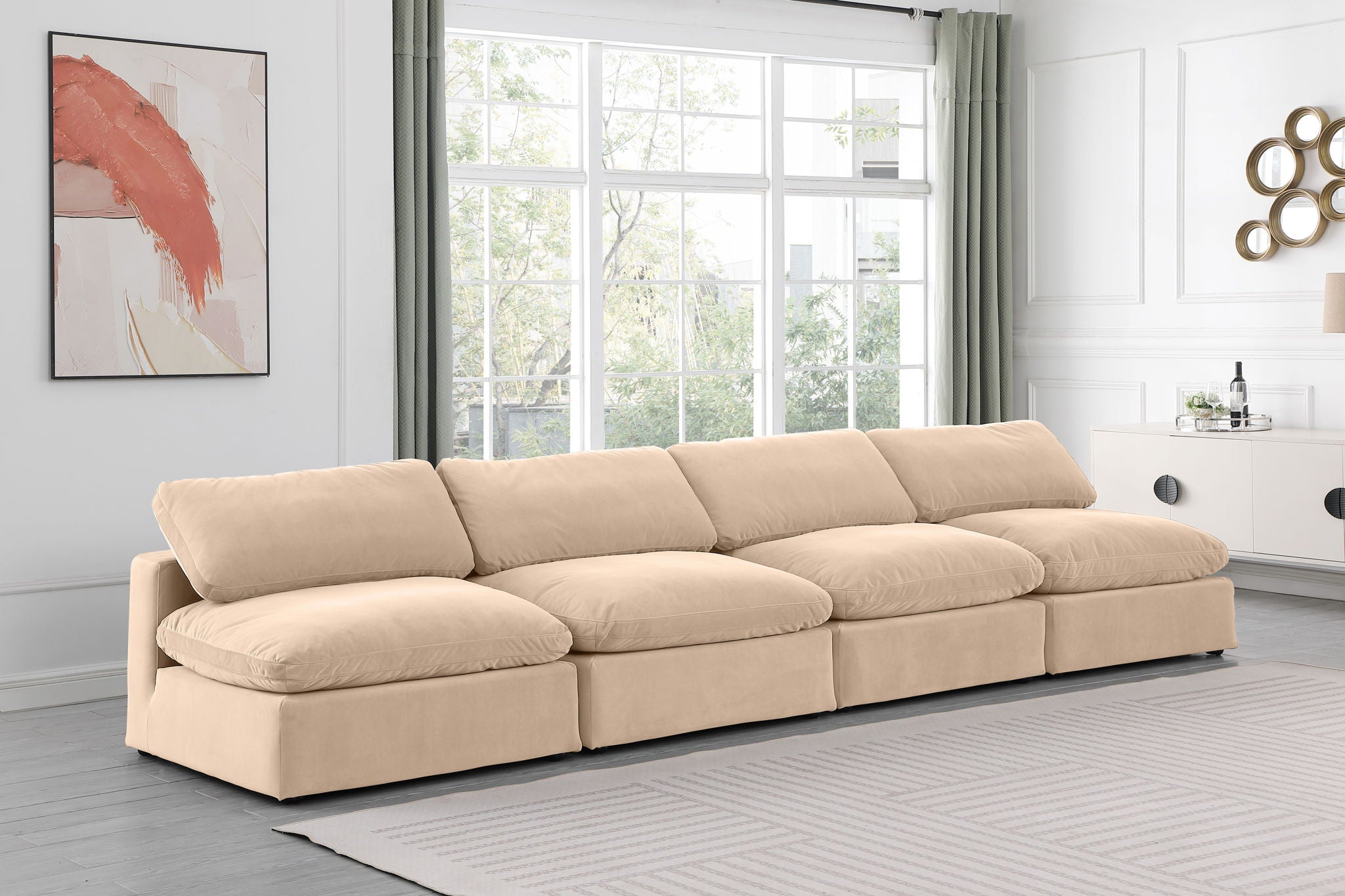 Comfy - Velvet Modular Armless Sofa 4 Seats - Urban Living Furniture (Los Angeles, CA)