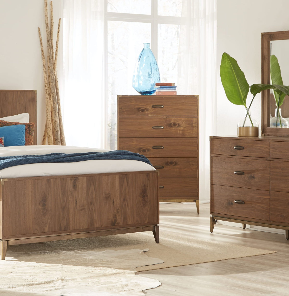 Adler - Five Drawer Chest - Natural Walnut (2024)