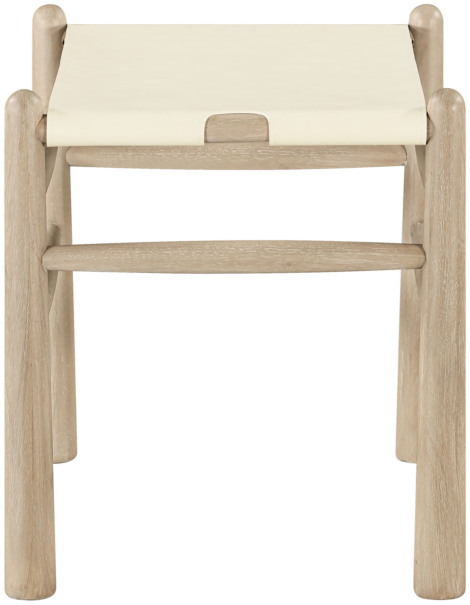 Santos - Faux Leather Upholstered Bench - Natural Frame