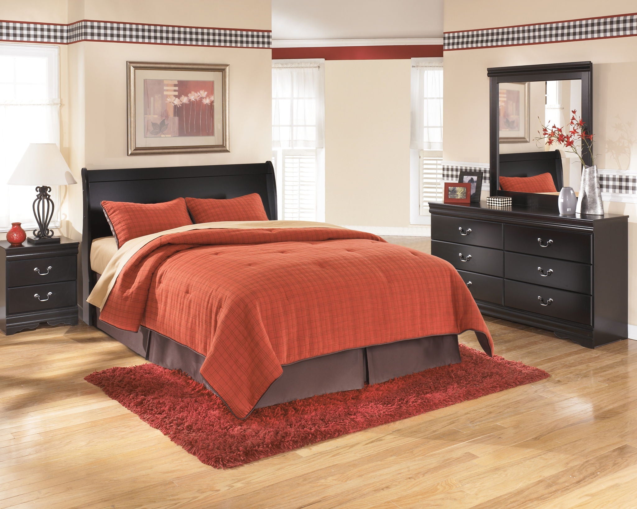 Huey Vineyard - Queen Sleigh Headboard - Black - Urban Living Furniture (Los Angeles, CA)