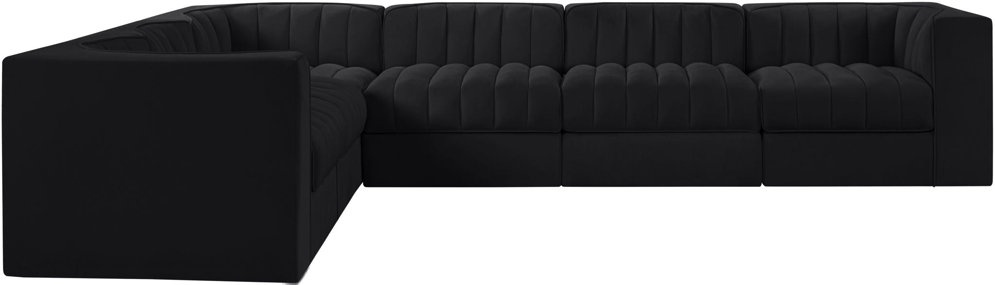 Rummi - Velvet Performance Fabric Upholstered 6 Piece Modular Sectional (With 3 Corner Chairs) - Urban Living Furniture (Los Angeles, CA)