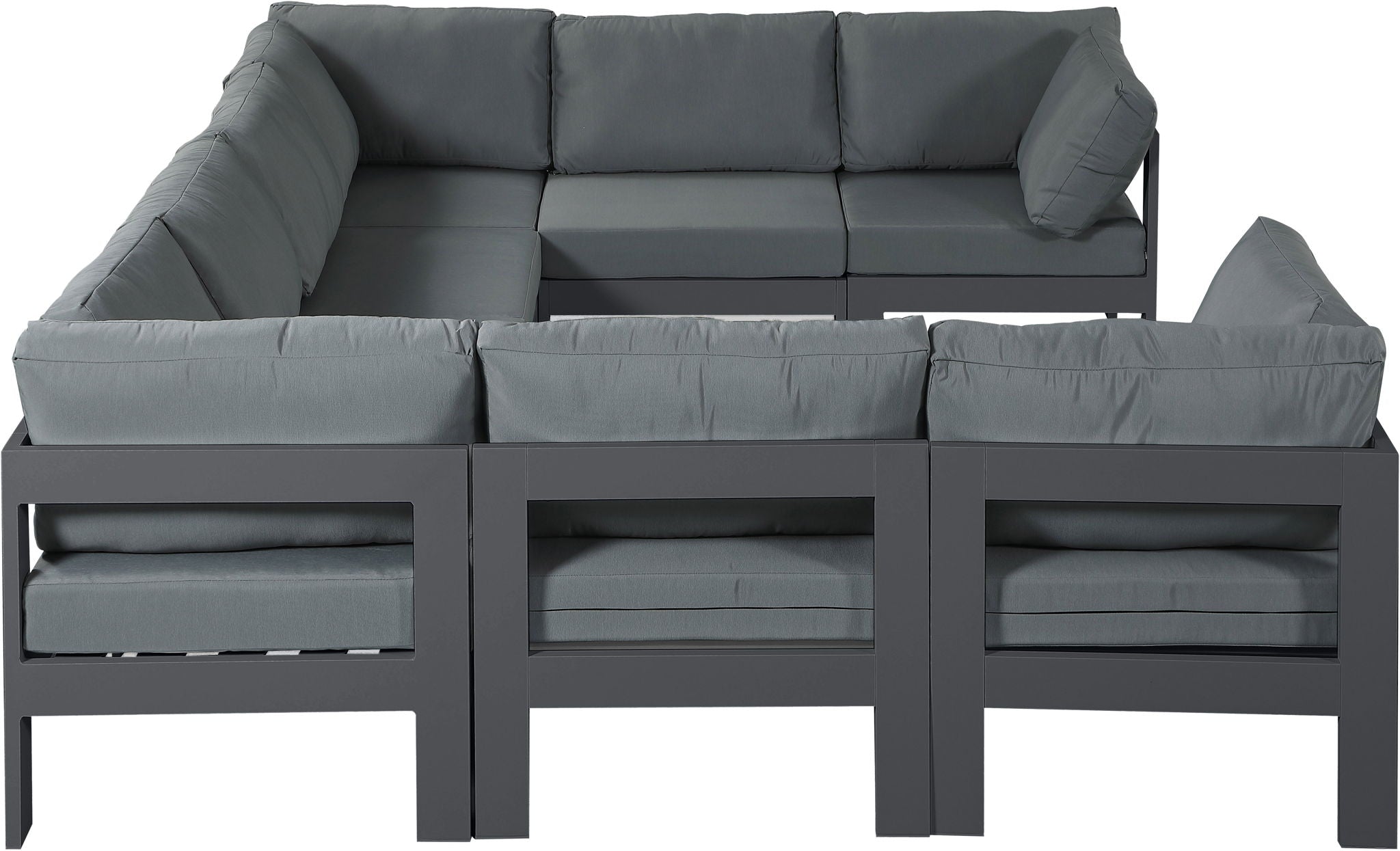 Nizuc - Outdoor Patio 8 Piece Modular Sectional With Gray Frame - Urban Living Furniture (Los Angeles, CA)
