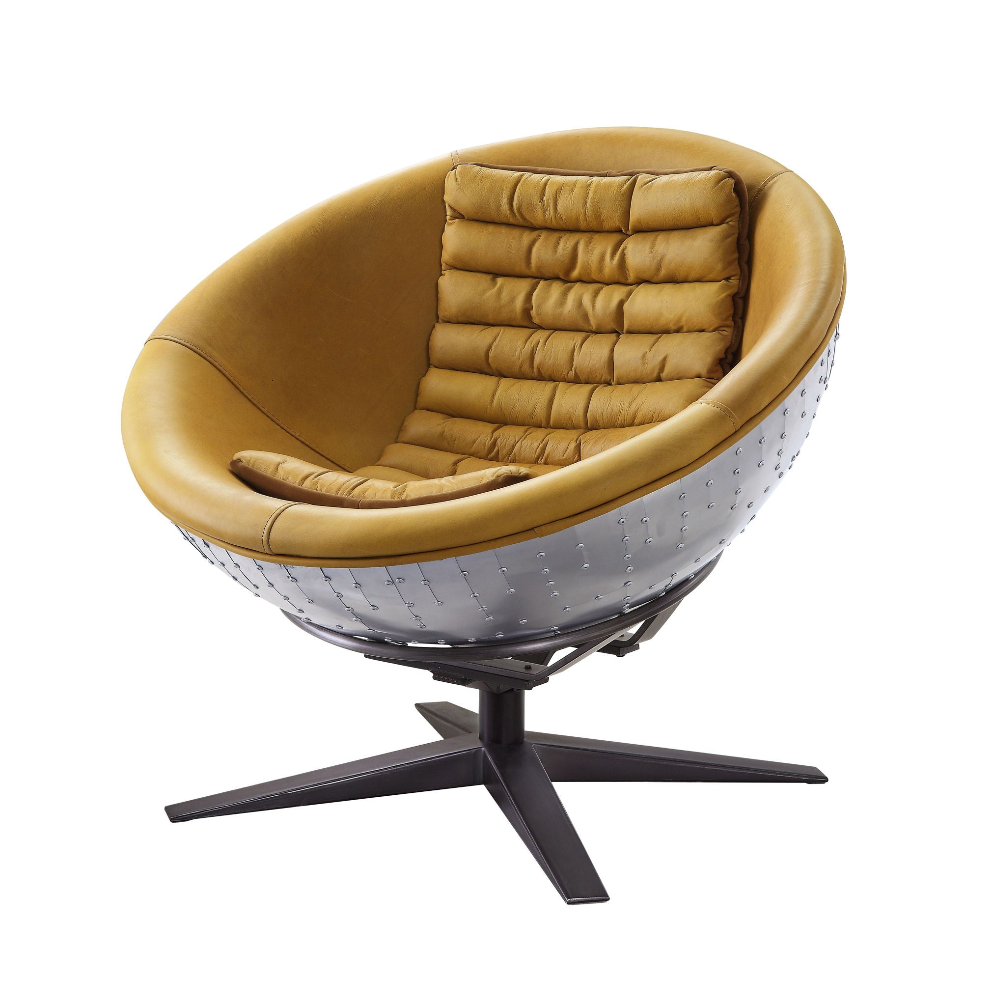 Brancaster - Accent Chair - Turmeric Top Grain Leather & Aluminum - Urban Living Furniture (Los Angeles, CA)