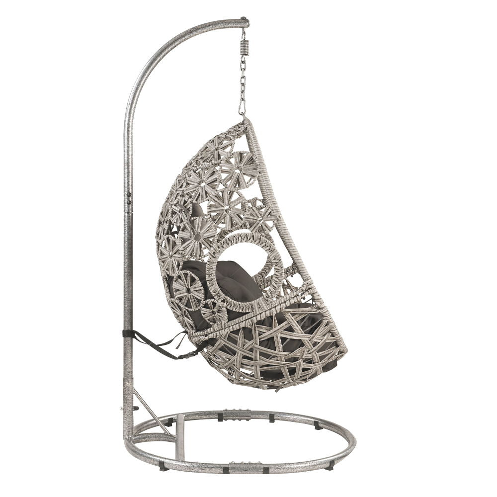 Sigar - Hanging Chair - Light Gray Fabric & Wicker - Urban Living Furniture (Los Angeles, CA)