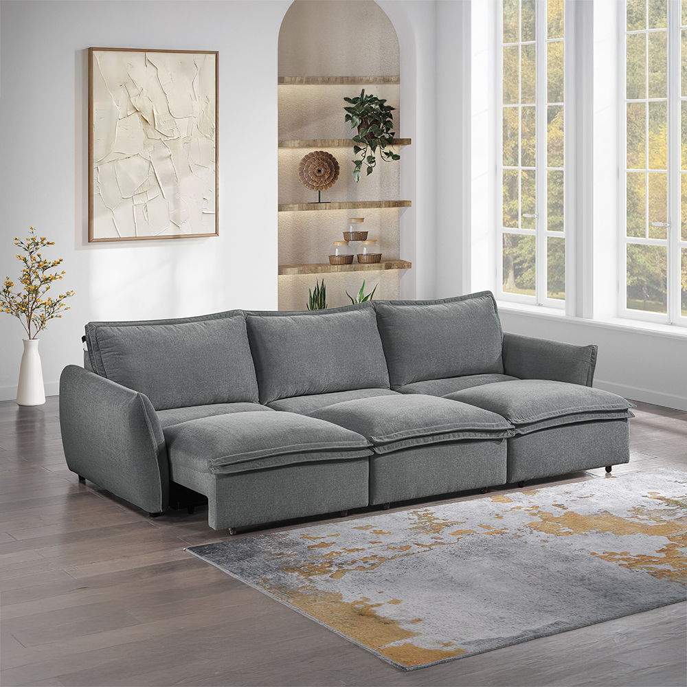 Eaden - Power Sofa With Sleeper - Gray Chenille - Urban Living Furniture (Los Angeles, CA)