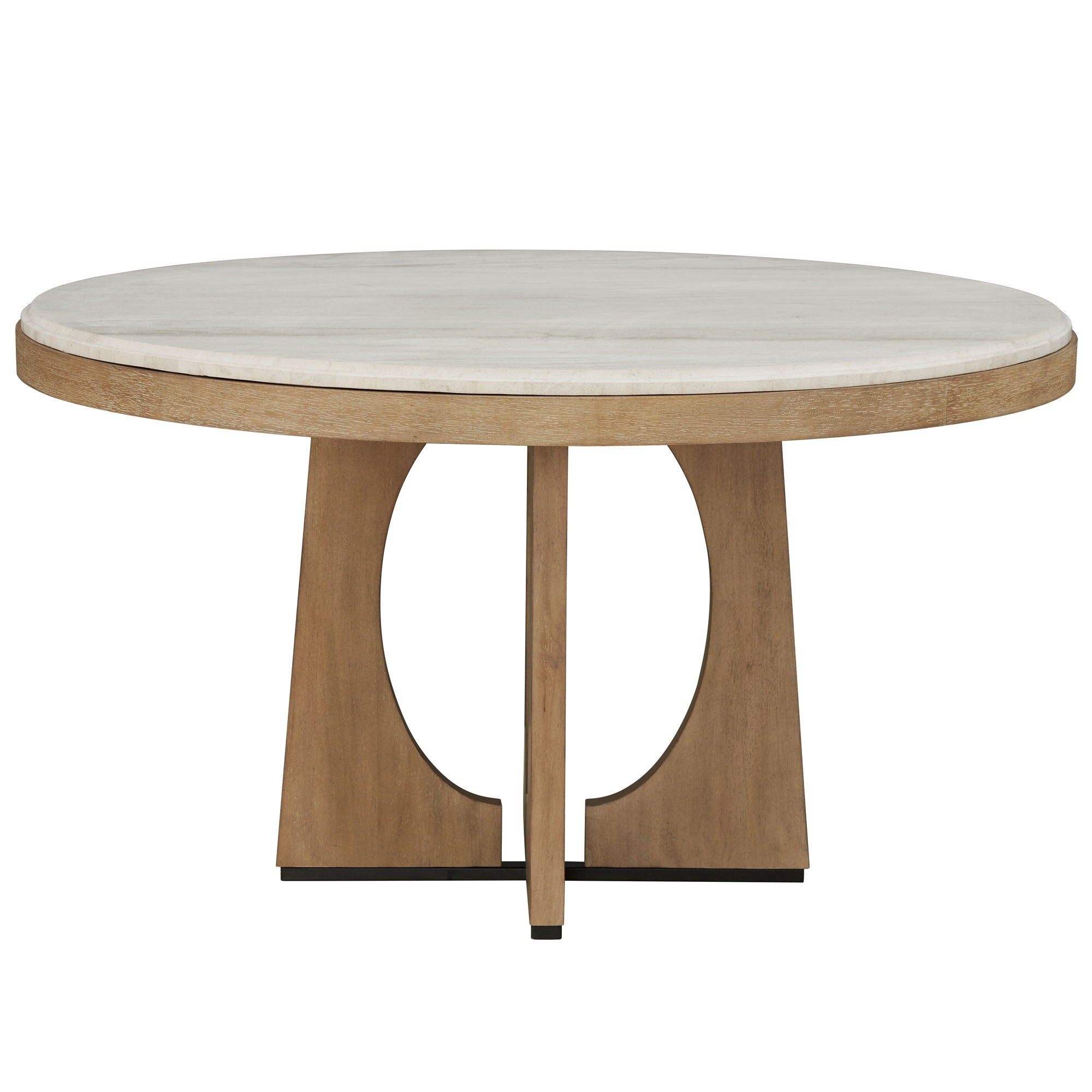 Escape - Round Dining Table - Glazed Natural Oak / Black Metal Trim - Urban Living Furniture (Los Angeles, CA)