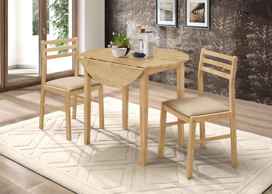 Bucknell - 3 Piece Round Drop Leaf Dining Table Set - Urban Living Furniture (Los Angeles, CA)