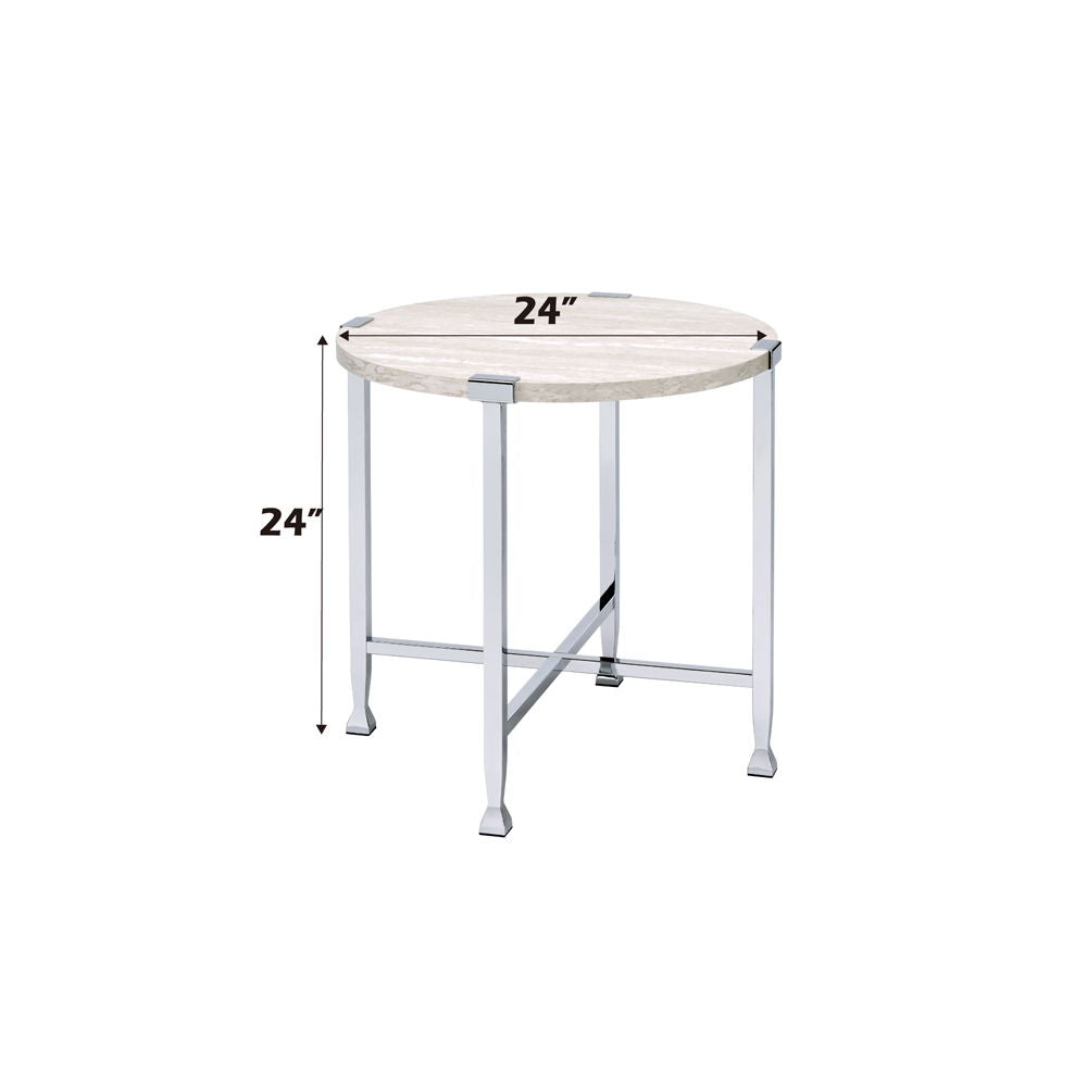 Brecon - End Table - White Oak & Chrome - Urban Living Furniture (Los Angeles, CA)