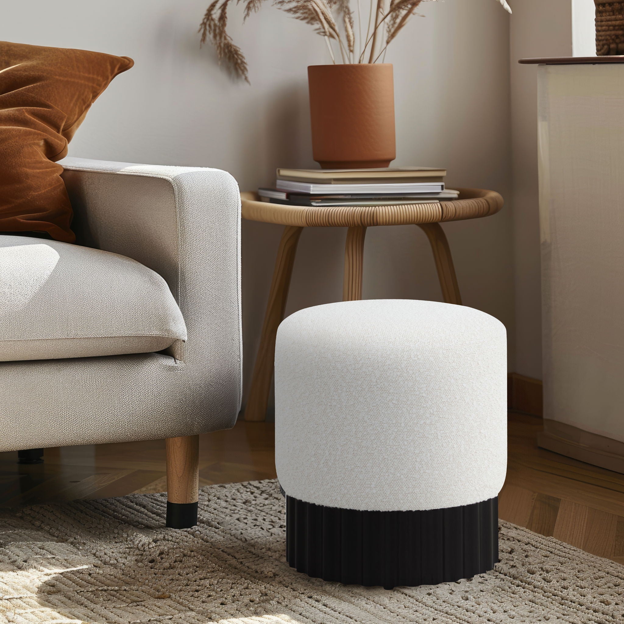 Veranda - Ottoman / Stool With Black Base - Urban Living Furniture (Los Angeles, CA)