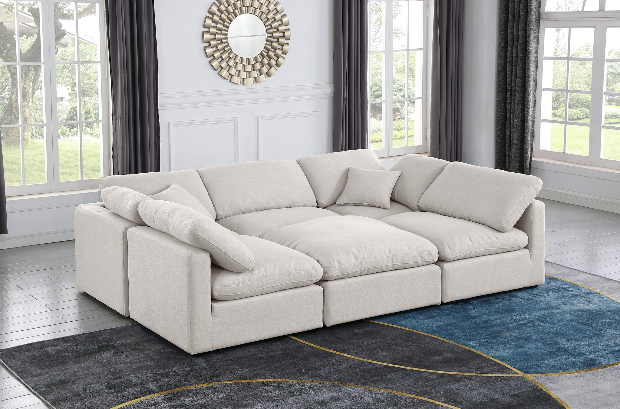 Indulge - Linen 6 Piece Modular Sectional