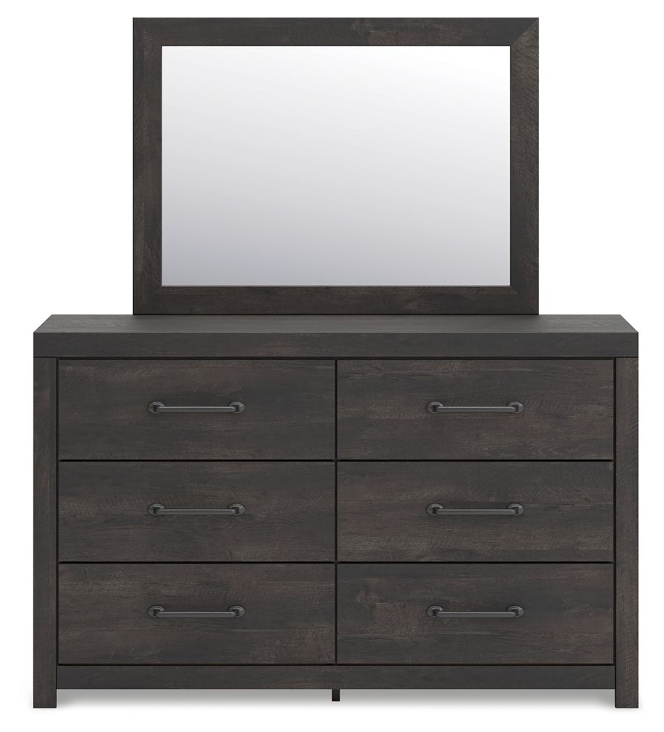 Hollivern - 4 Pc. - Twin Panel Storage Bed, Dresser, Mirror And Chest - Dark Gray - Urban Living Furniture (Los Angeles, CA)