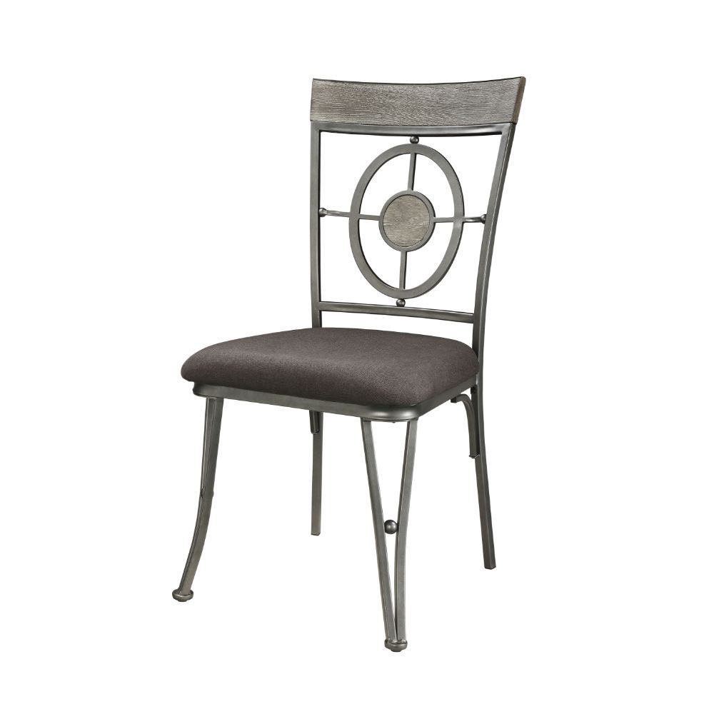 Landis - Side Chair (Set of 2) - Brown Fabric & Gunmetal - Urban Living Furniture (Los Angeles, CA)