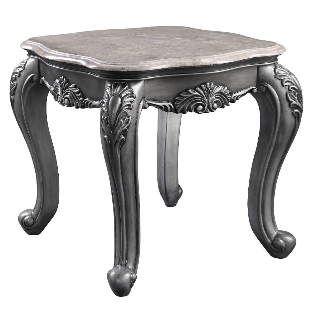 Ariadne - End Table - Marble Top & Platinum - Urban Living Furniture (Los Angeles, CA)