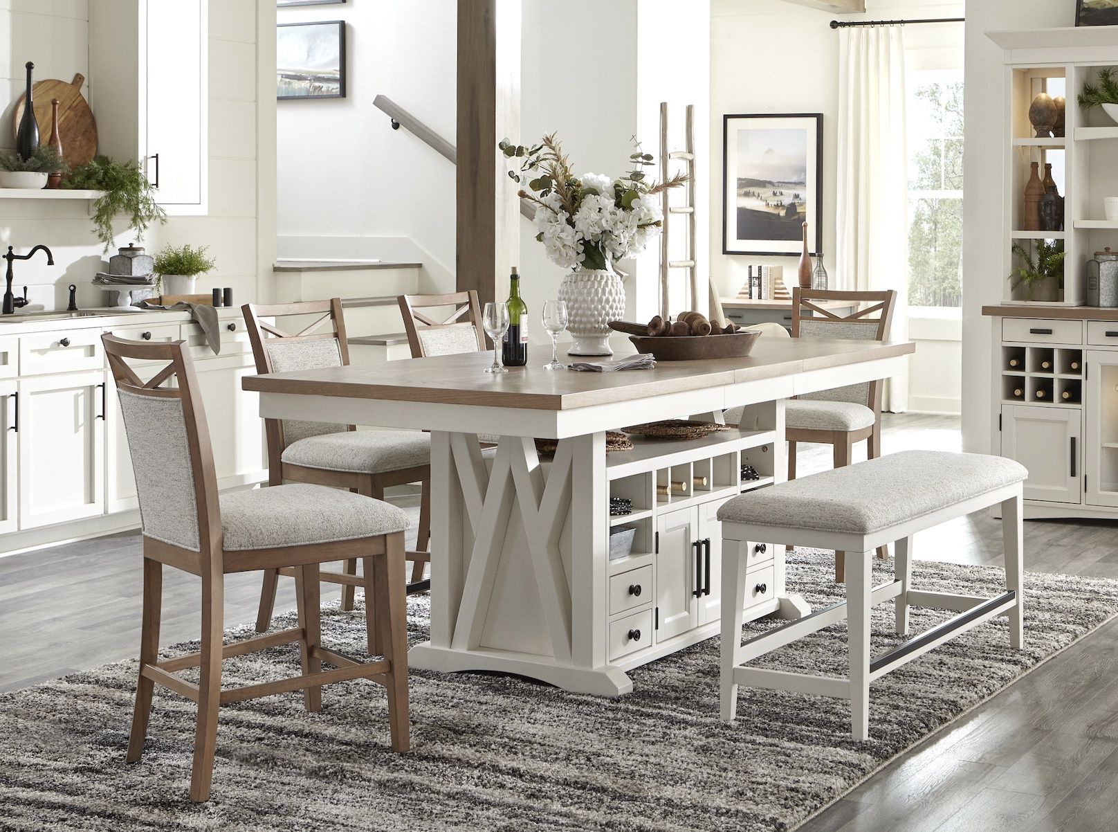 Americana Modern Dining - Upholstered Fabric Counter Chair (Set of 2) - Cotton - Urban Living Furniture (Los Angeles, CA)