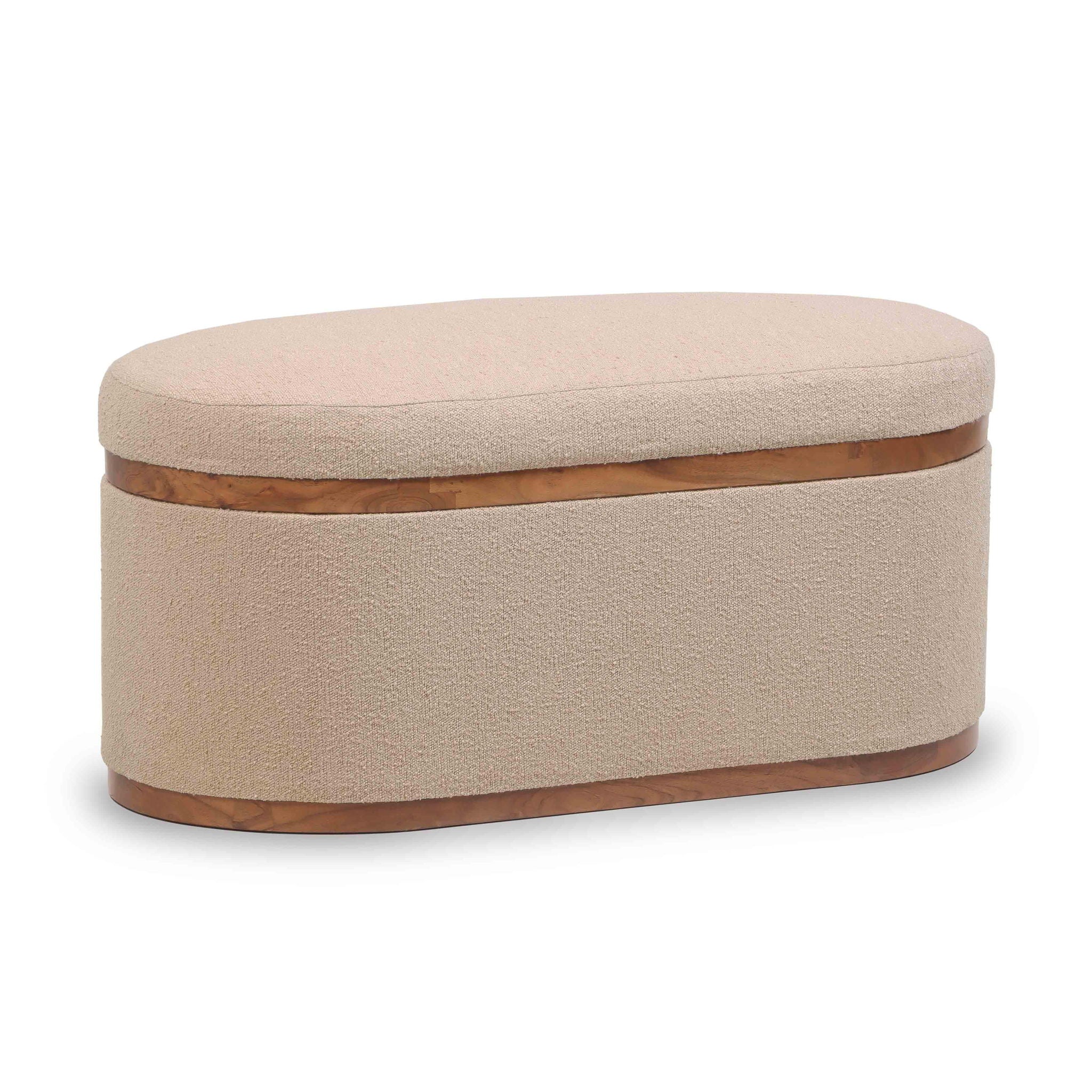 Olivier - Boucle Oval Storage Ottoman - Urban Living Furniture (Los Angeles, CA)