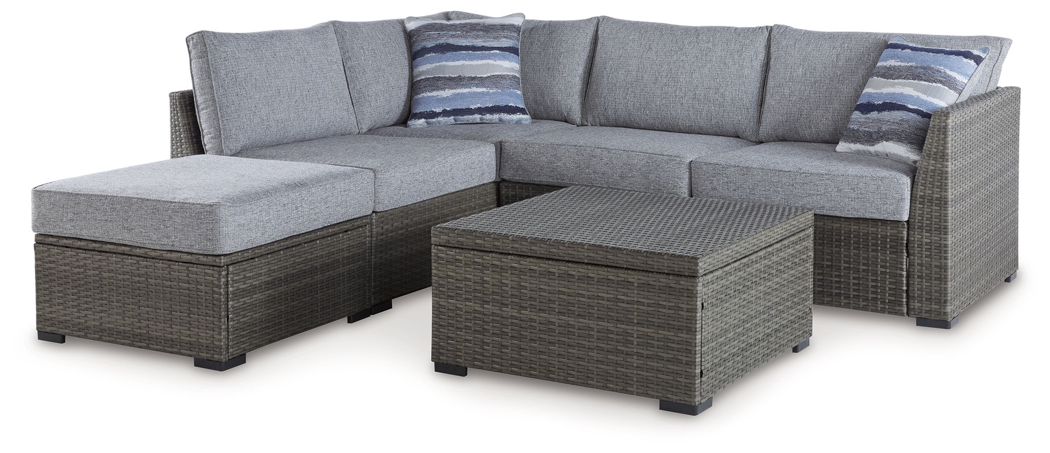 Petal Road - Gray - Loveseat Sectional, Ottoman, Table Set (Set of 4) - Urban Living Furniture (Los Angeles, CA)