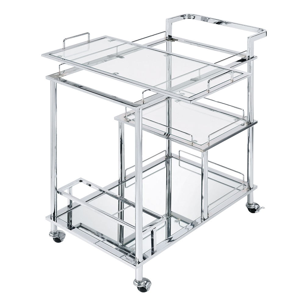 Splinter - Serving Cart - Clear Glass & Chrome - Urban Living Furniture (Los Angeles, CA)
