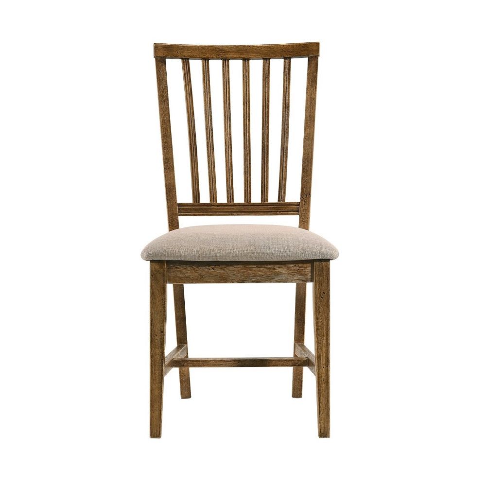 Wallace II - Side Chair (Set of 2) - Tan Linen & Weathered Oak - Urban Living Furniture (Los Angeles, CA)
