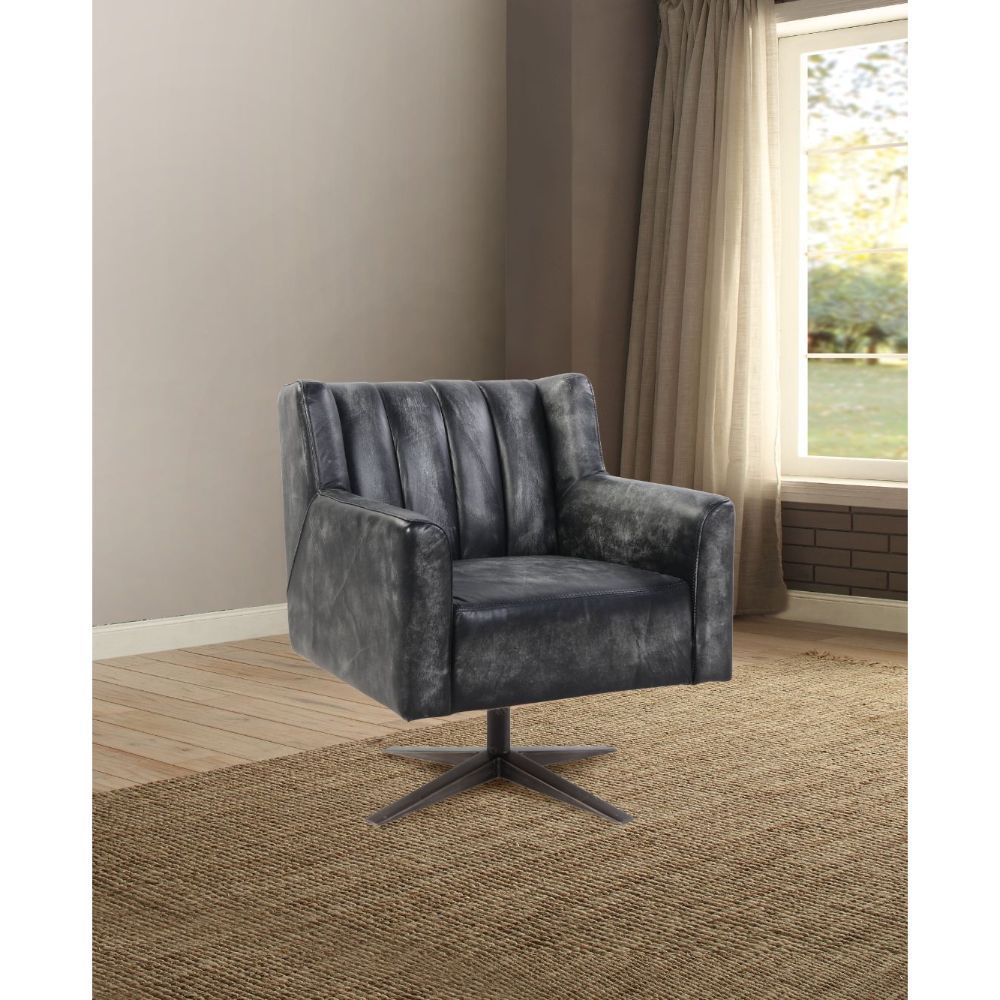 Brancaster - Executive Office Chair - Vintage Black Top Grain Leather - Urban Living Furniture (Los Angeles, CA)